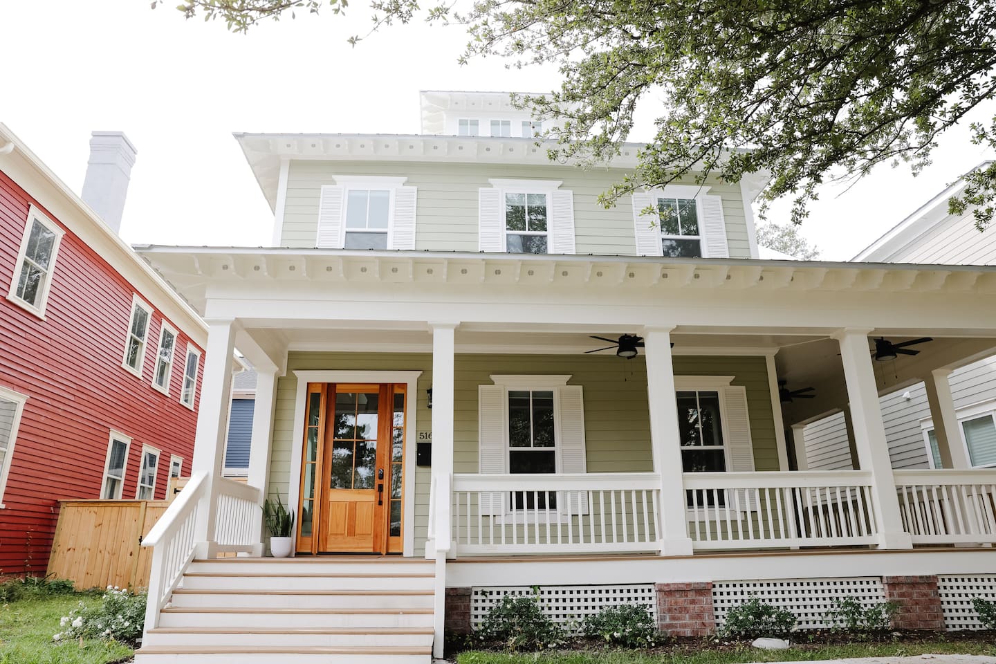 Our new home was inspired by the craftsman architecture that surrounds us in Historic Downtown. The wraparound front porch is a great place to enjoy the coastal weather.