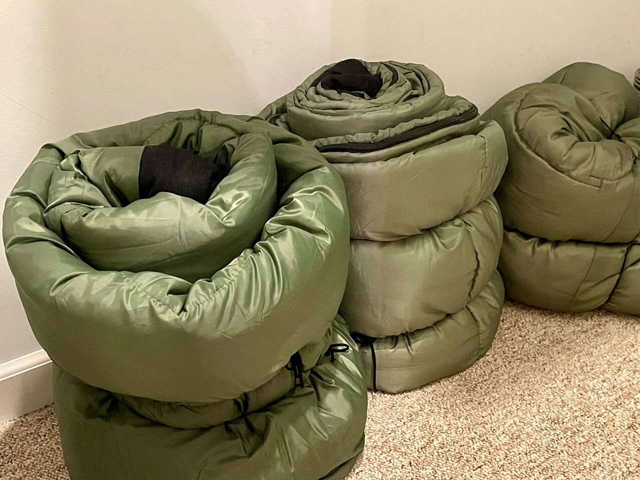 3 kid size sleeping bags 