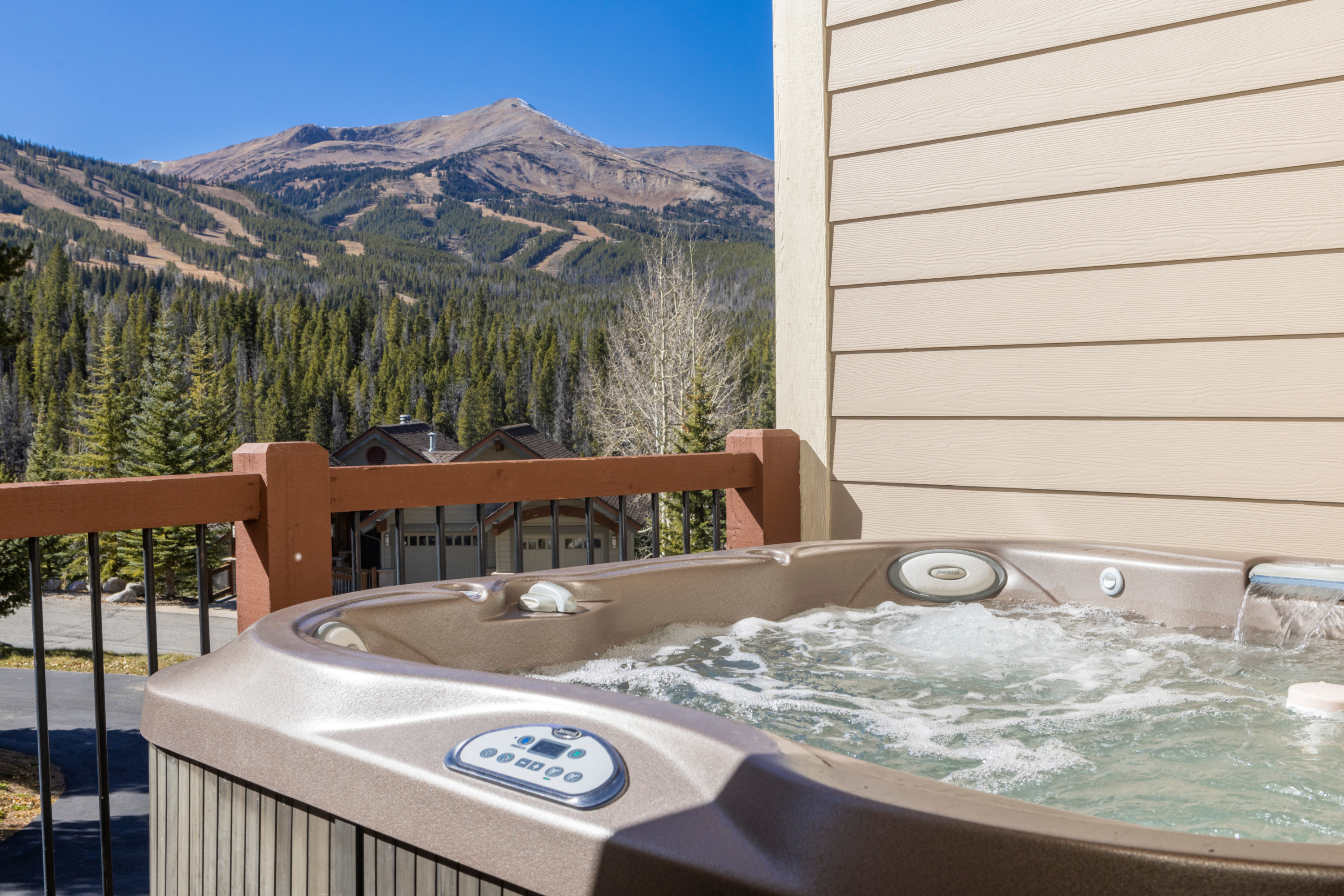 Private hot tub on front balcony