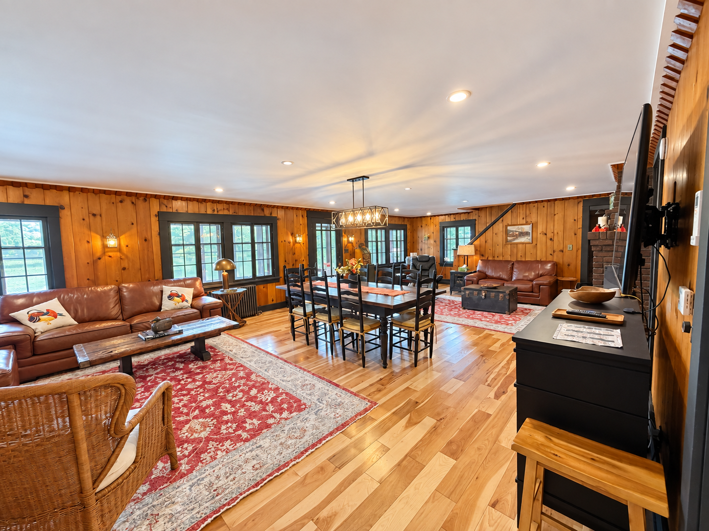View from the living room into the kitchen.