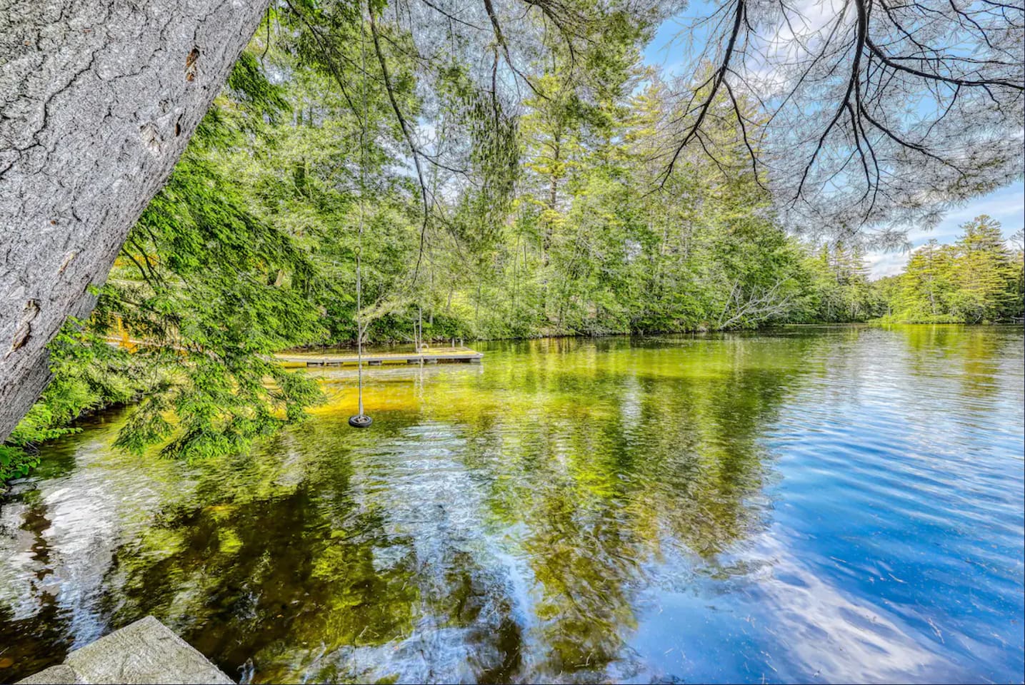 Soak in tranquil lake views framed by lush forest—your private spot for relaxation and reflection.