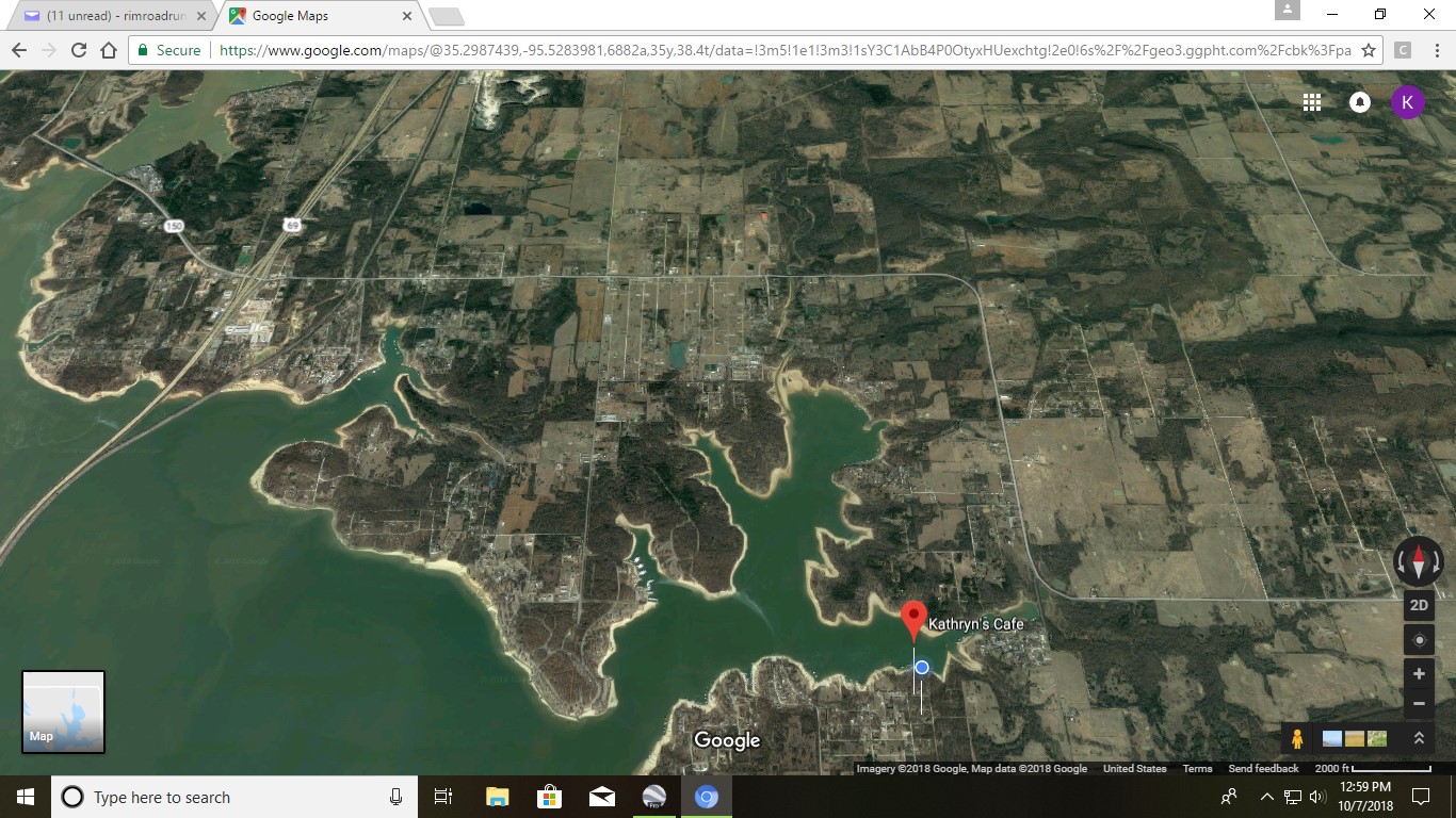 Location of dock on Lake Eufaula in Push Hill Cove.