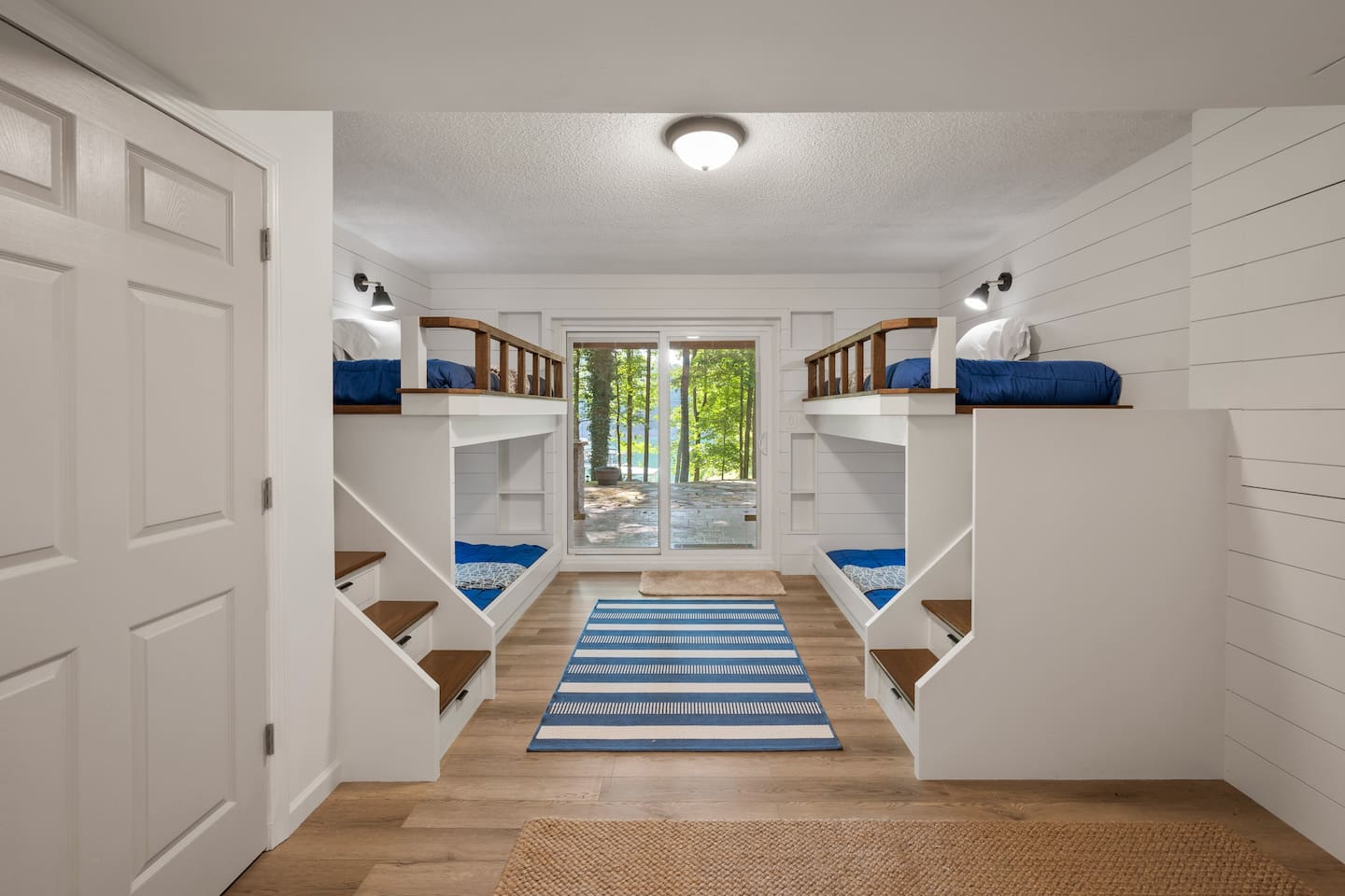 Double twin over twin bunk room