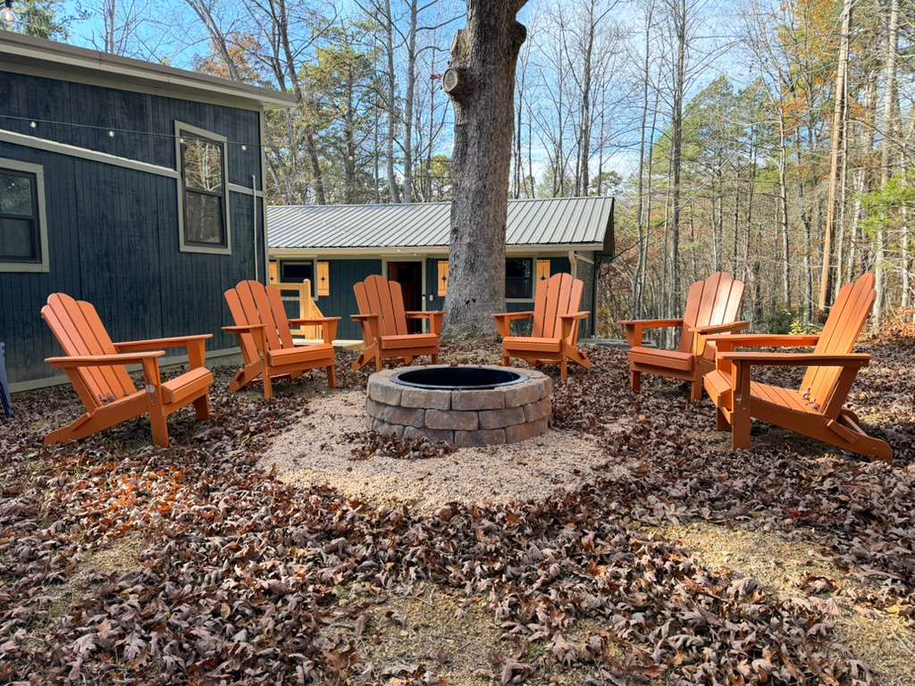 The ultimate outdoor retreat! Tucked away near the main house, this spot offers privacy and a classic mountain experience.