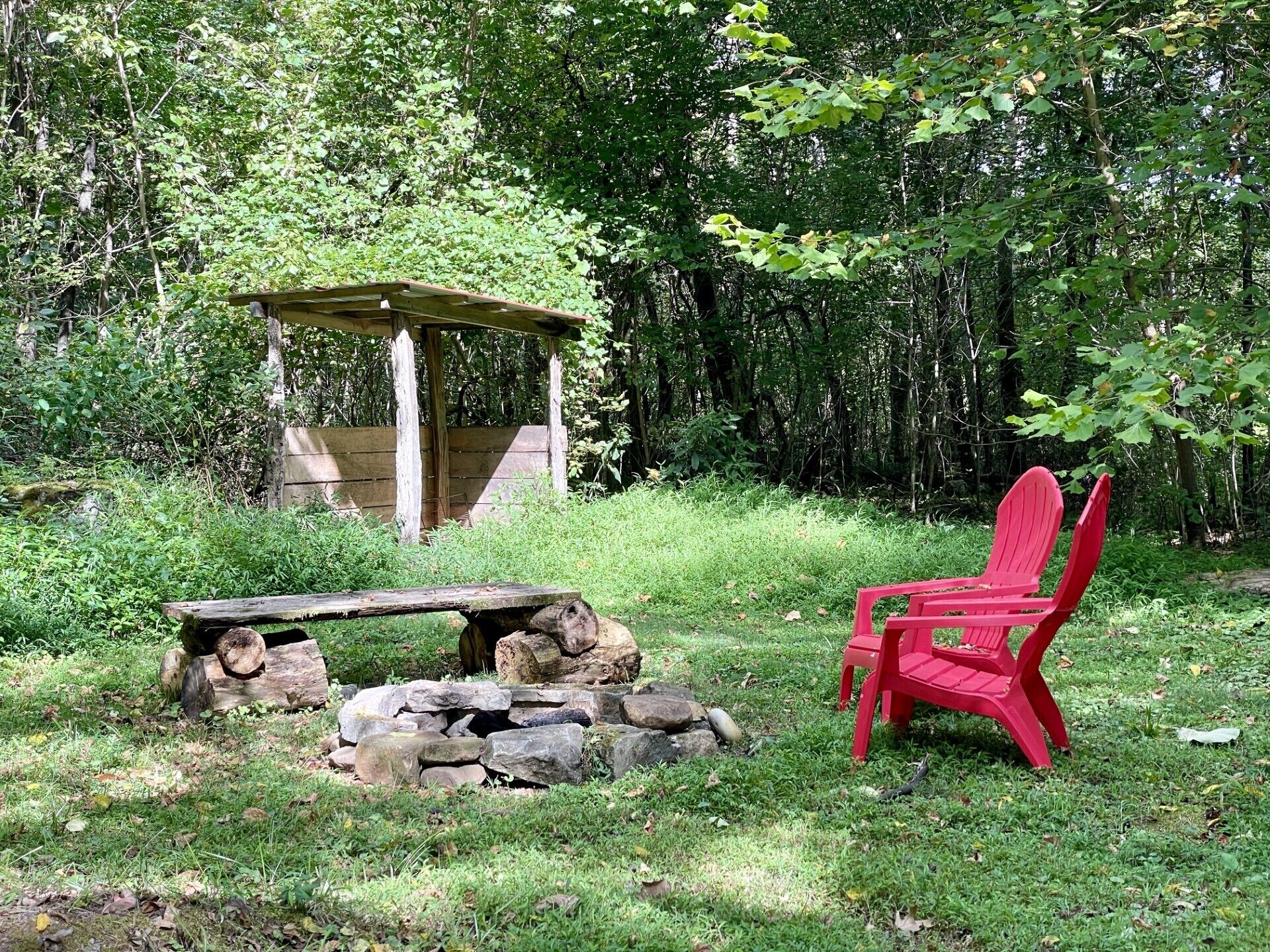 Firepit located beside the cabin. Bring your own wood