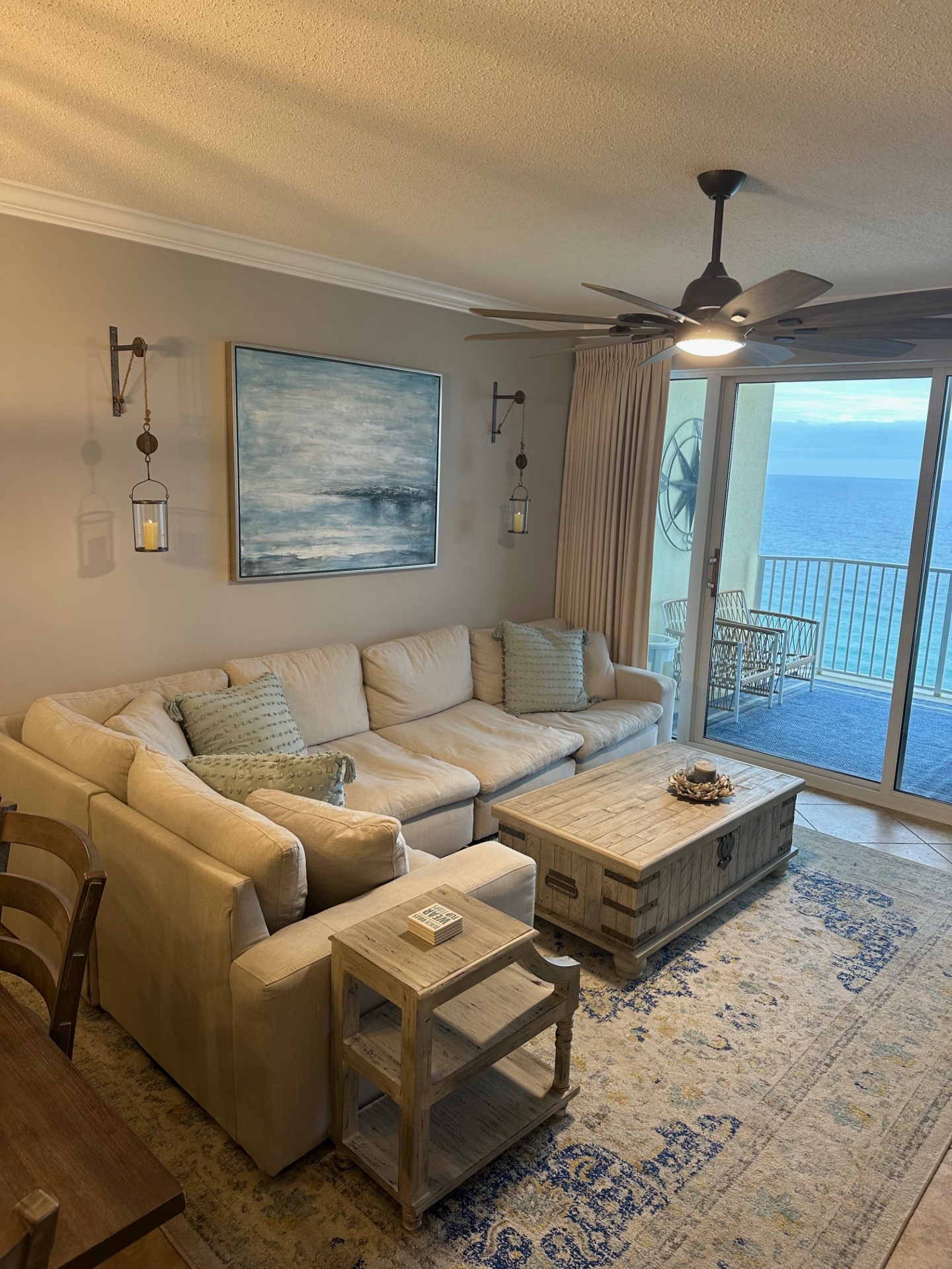 Living area with comfy sectional sofa