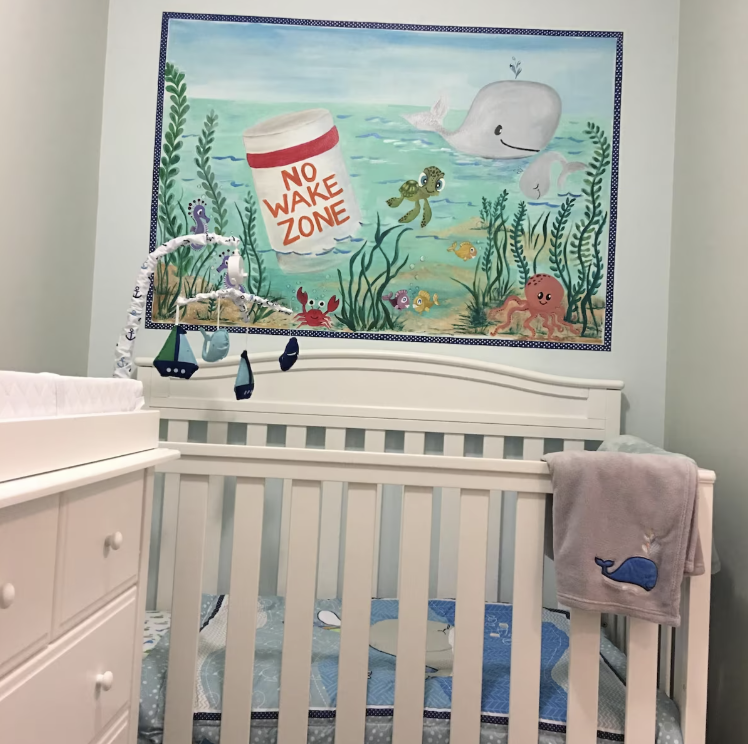 We converted one of the 2 walk-in closets in the primary bedroom into a nursery in case you've got a little one tagging along.