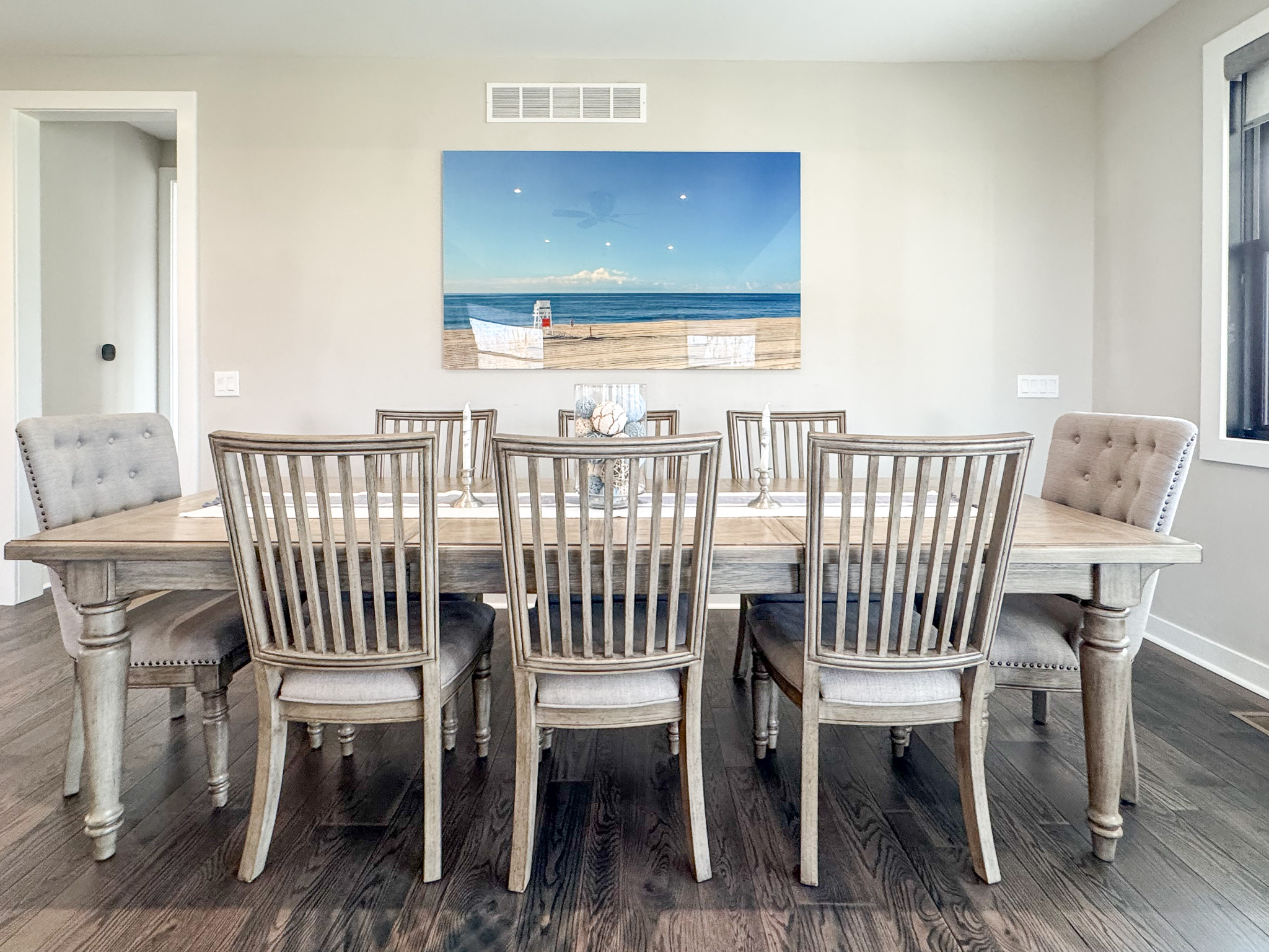 Comfortable dining chairs.