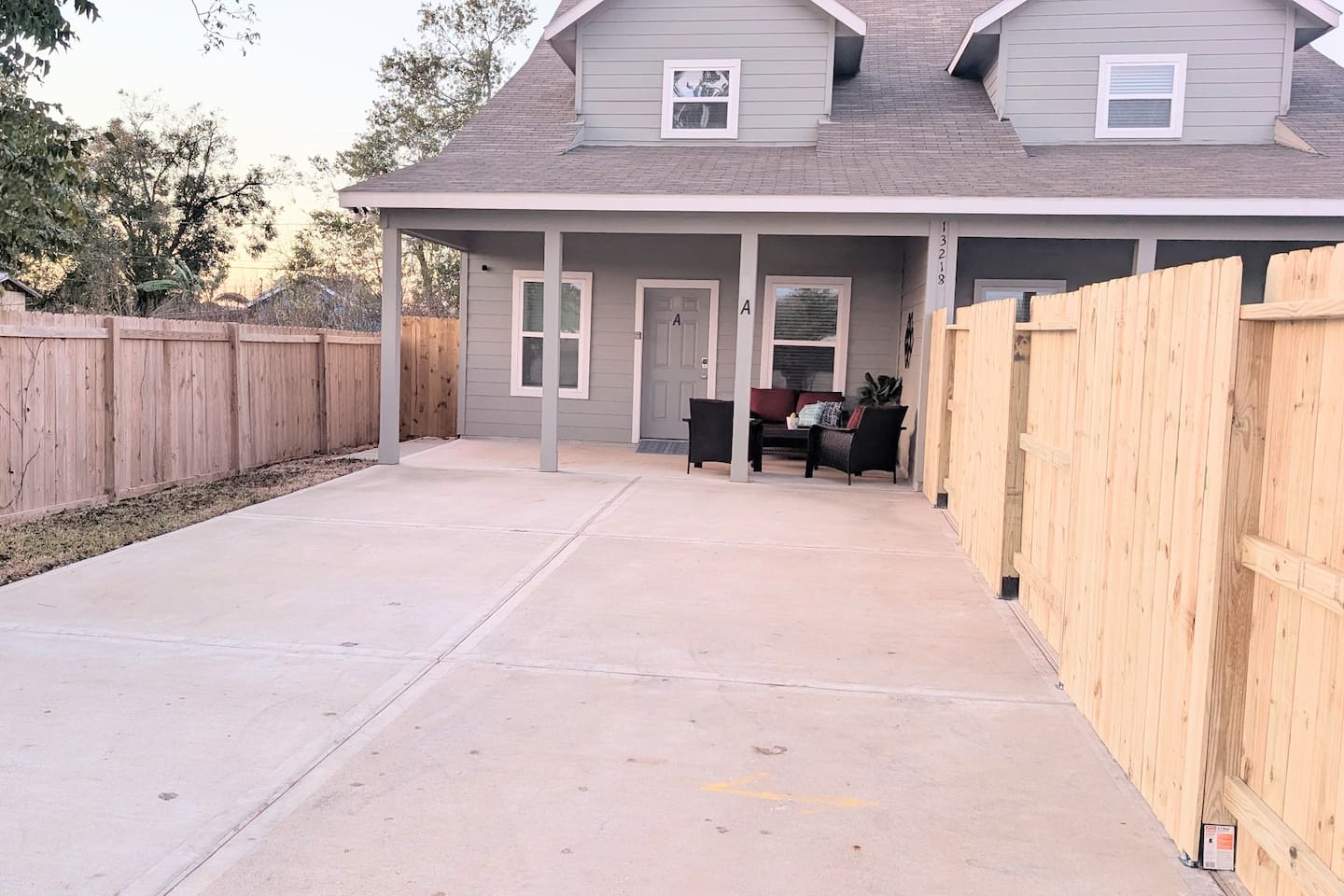 Free dedicated driveway parking with room for multiple vehicles.