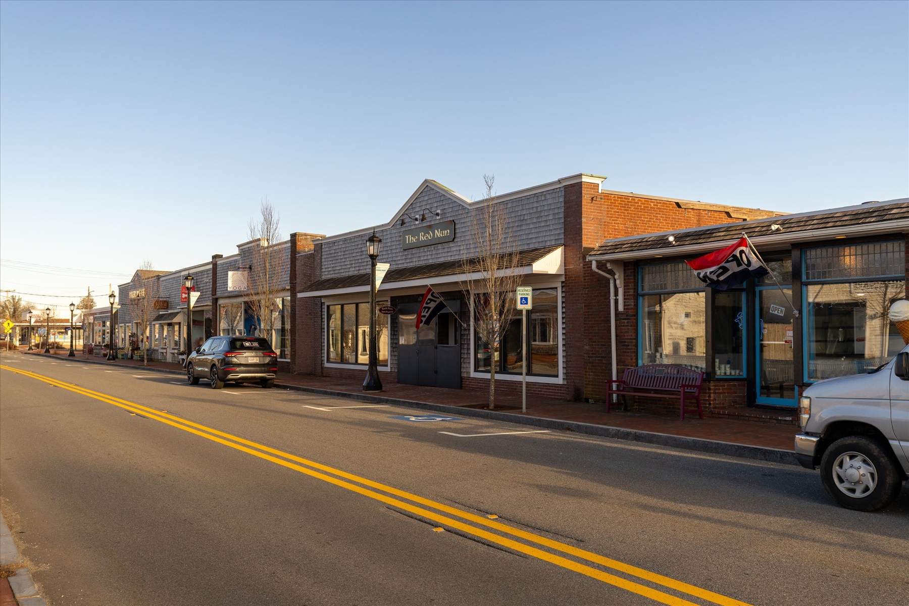 This is quaint Dennis Port with Bakery, Ice Cream, Coffee and Stores all within walking distance super convenient.