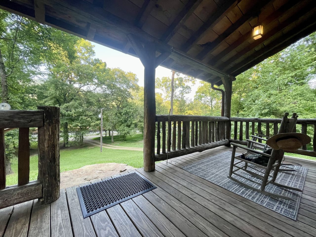 Nice little rocking chair porch that overlooks the expansive front lawn.