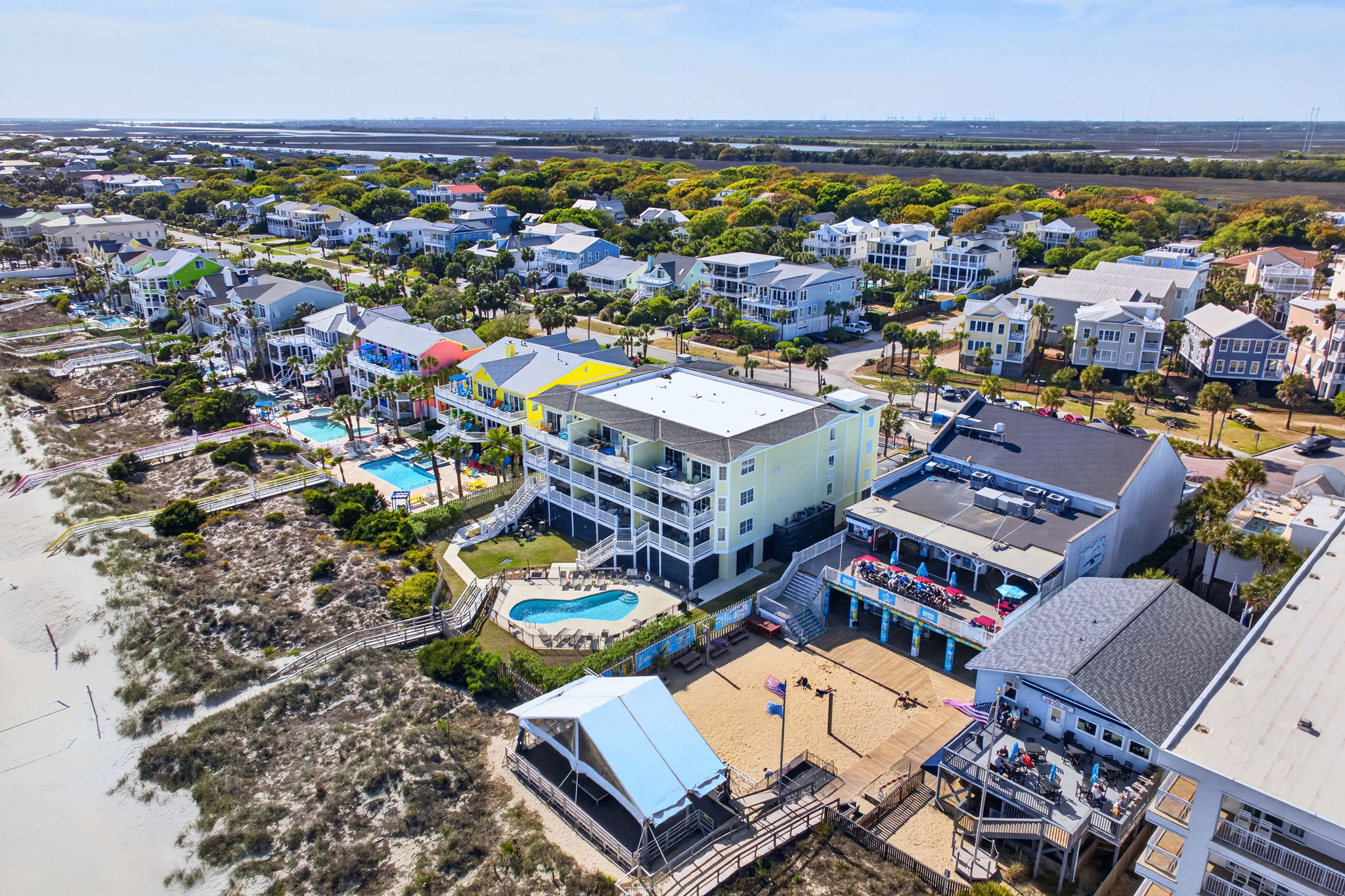 Aerial View | 1006 Ocean Blvd, Isle of Palms, SC | 102 Dunescape | IOP Escapes
