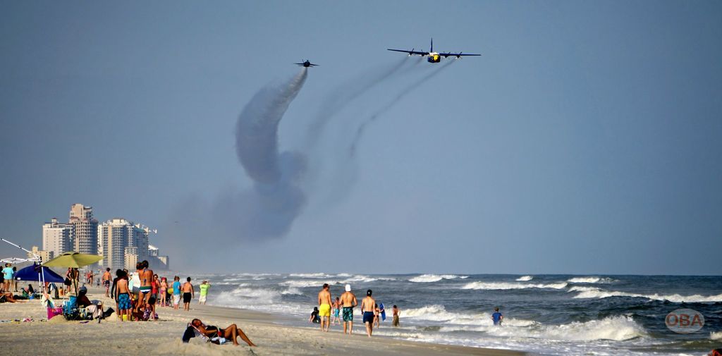 The Blue Angels fly over the beach a lot, free practice shows at Pensacola NAS