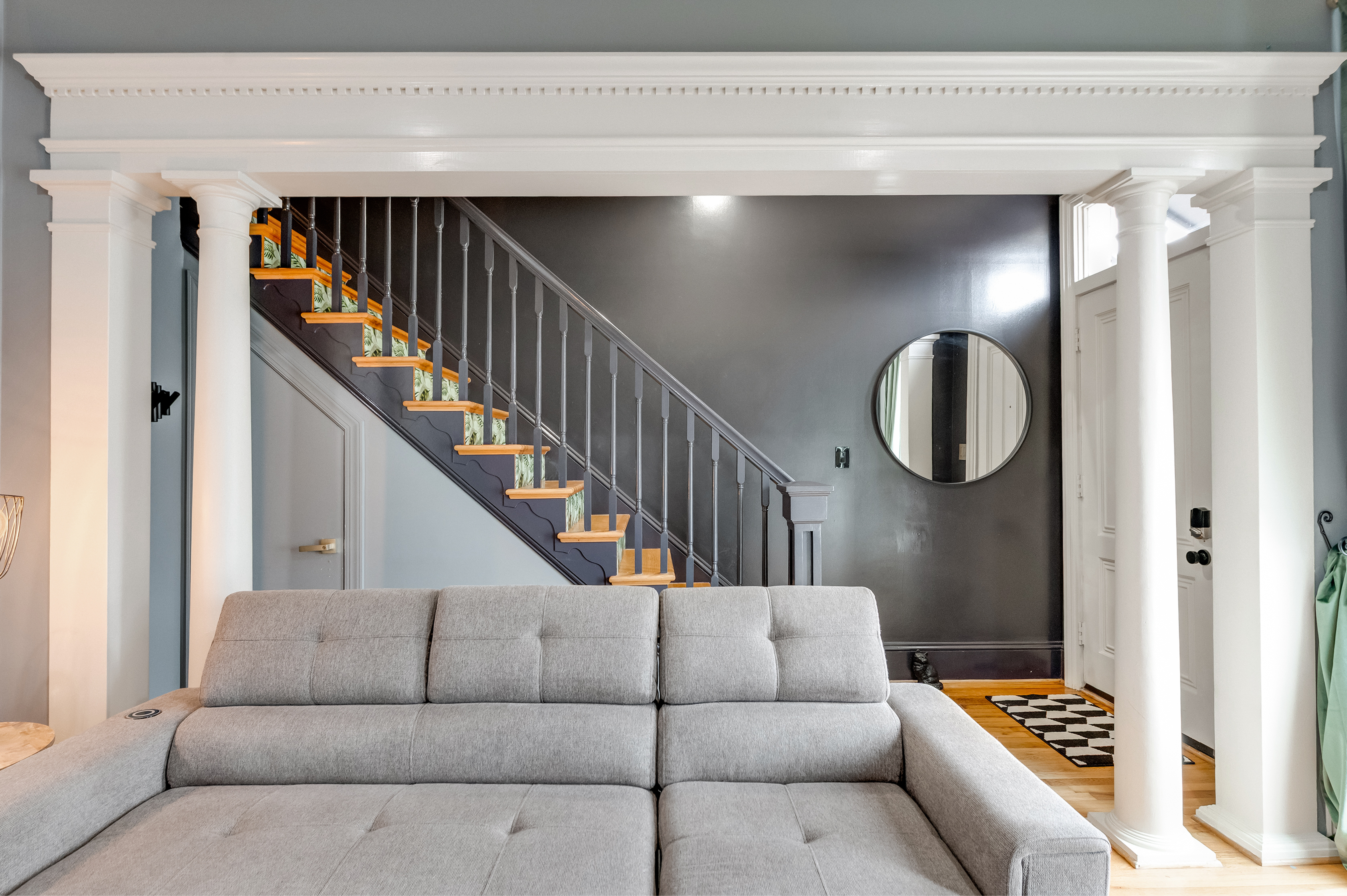 Living Room: Stylish design with bright accents and inviting seating for relaxing evenings!