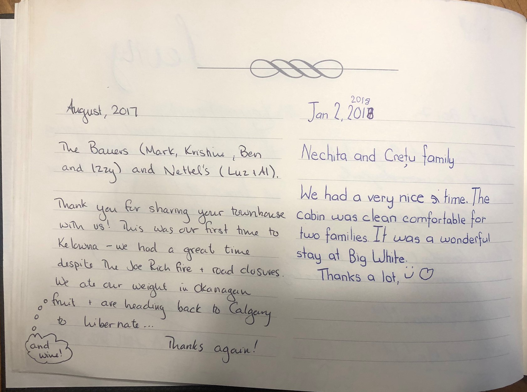 GUEST BOOK ENTRIES