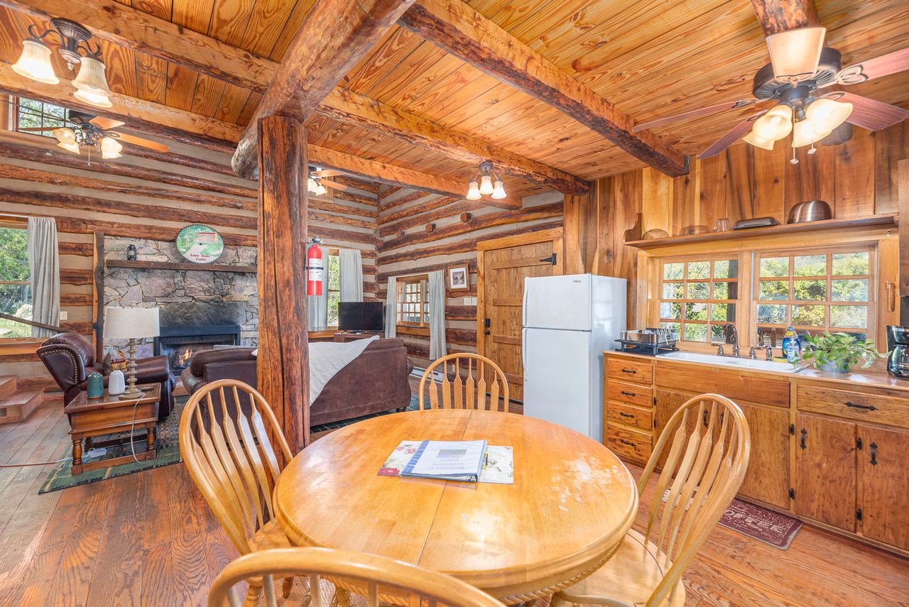 The kitchen table is not only a place to dine, but an ideal spot to play games or plot the day's adventure. 