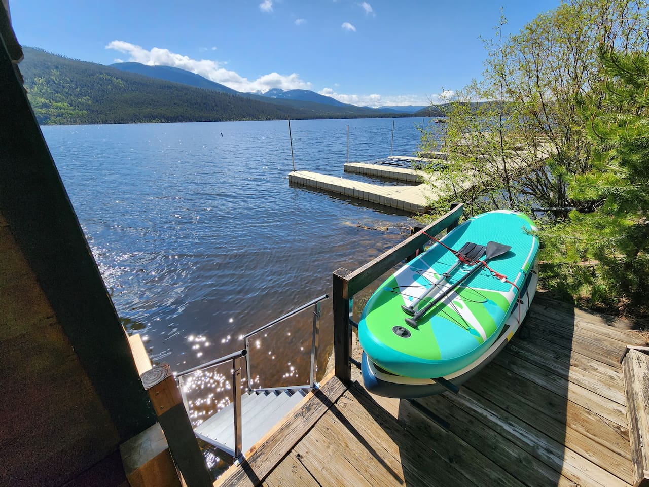 Lake access is via stairs from boathouse dock where you can launch kayaks and paddleboards!