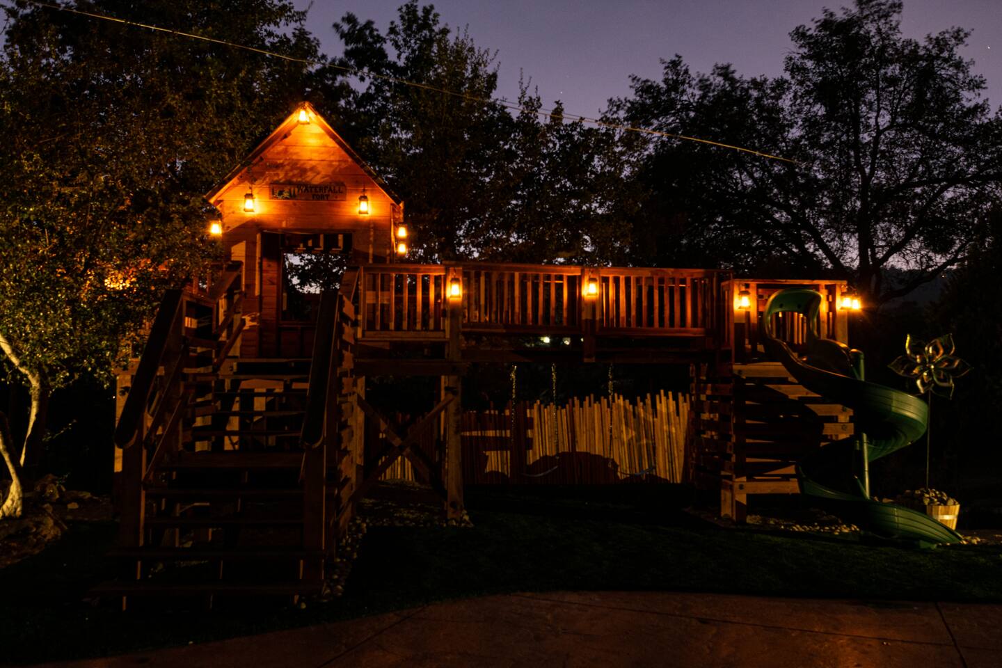 Playground at night