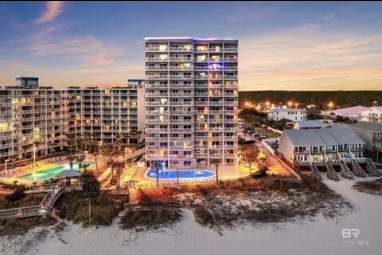 Night Beachside View of Building