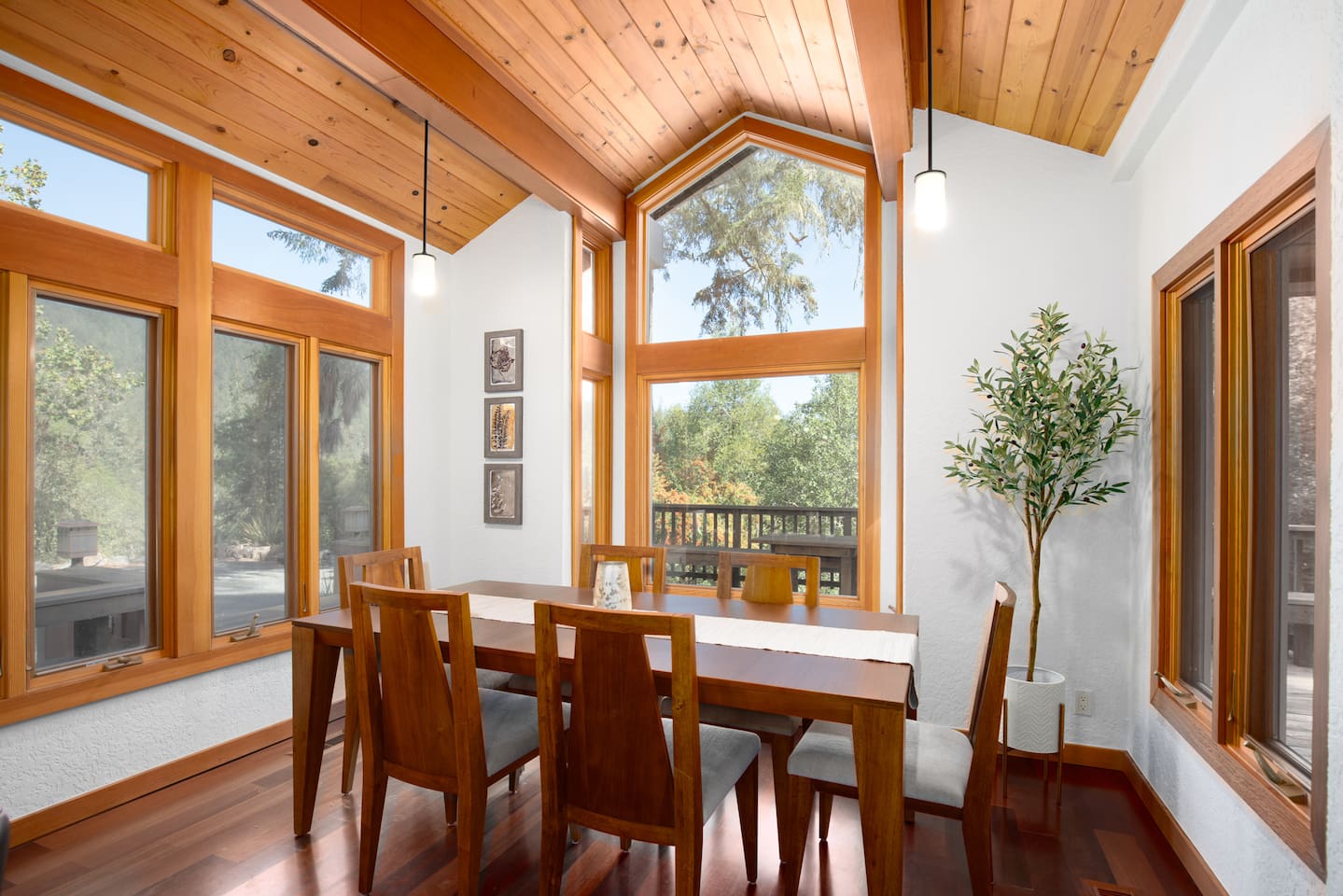 Feast with a view: dine at our table by the large windows!