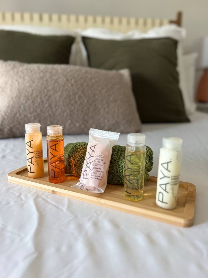 Organic luxurious toiletries provided 