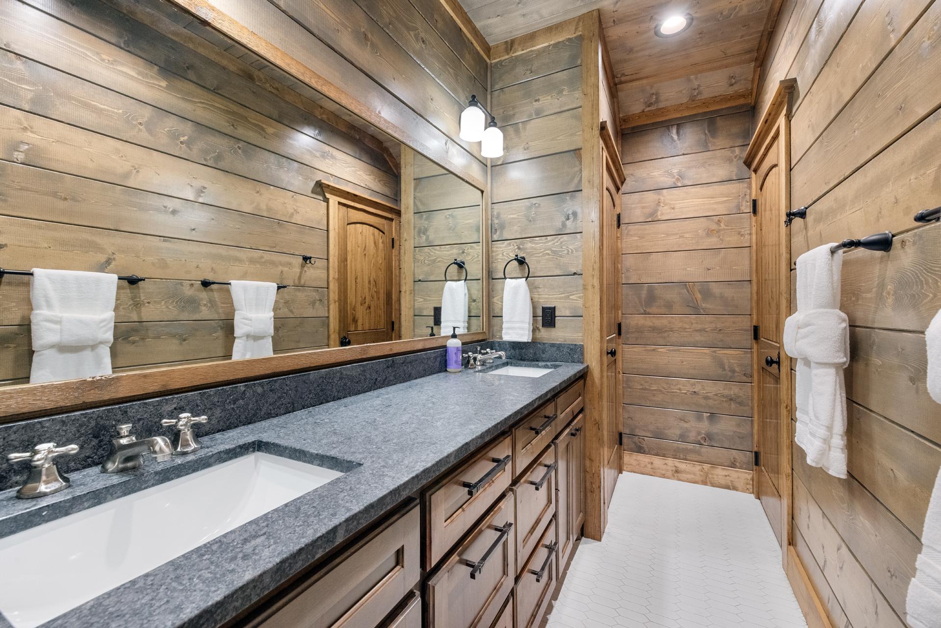Large double-vanity bathroom designed for convenience and comfort