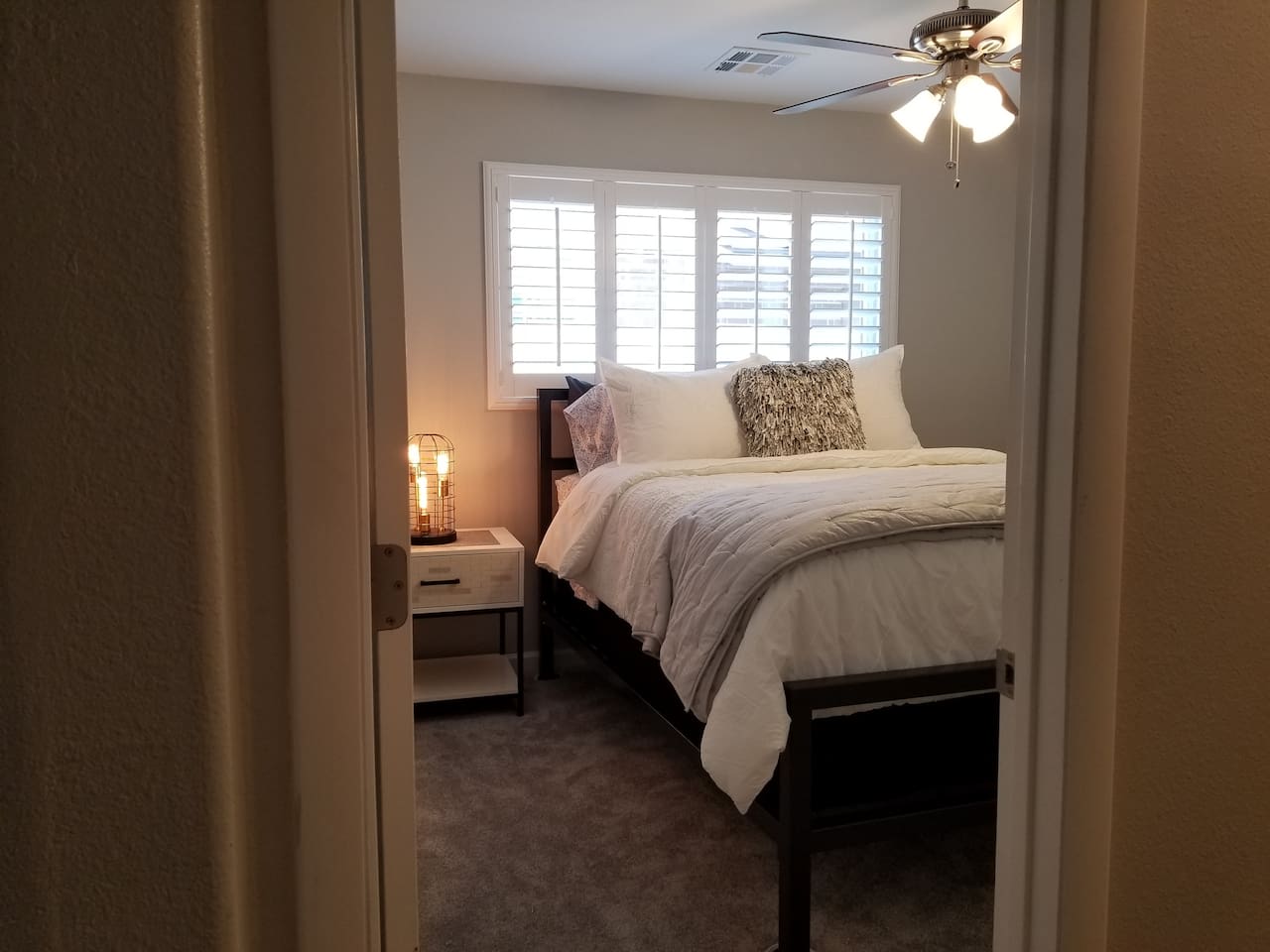 New beds and character. All bedrooms have night stands, lights, and dressers