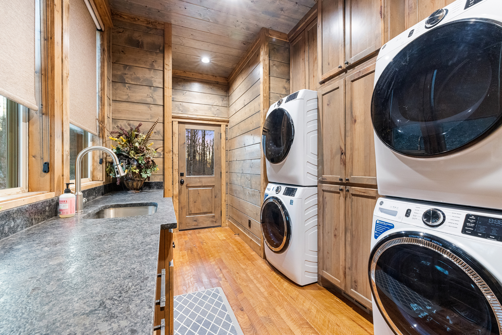 Convenient laundry and utility space designed for extended comfort stays
