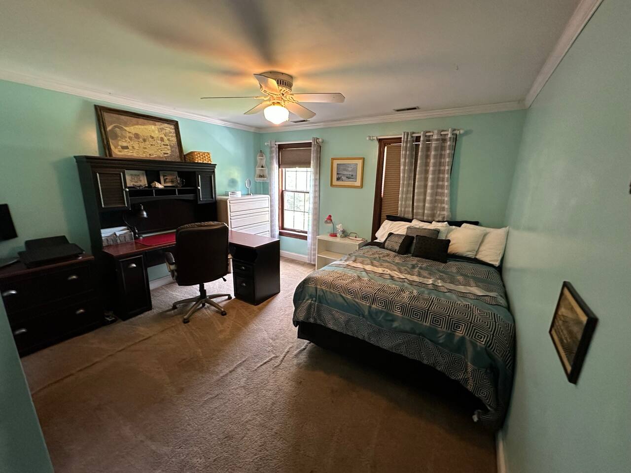 Bedroom 2 (BR2)  1 Queen Bed with an L-shaped Desk for a private workspace