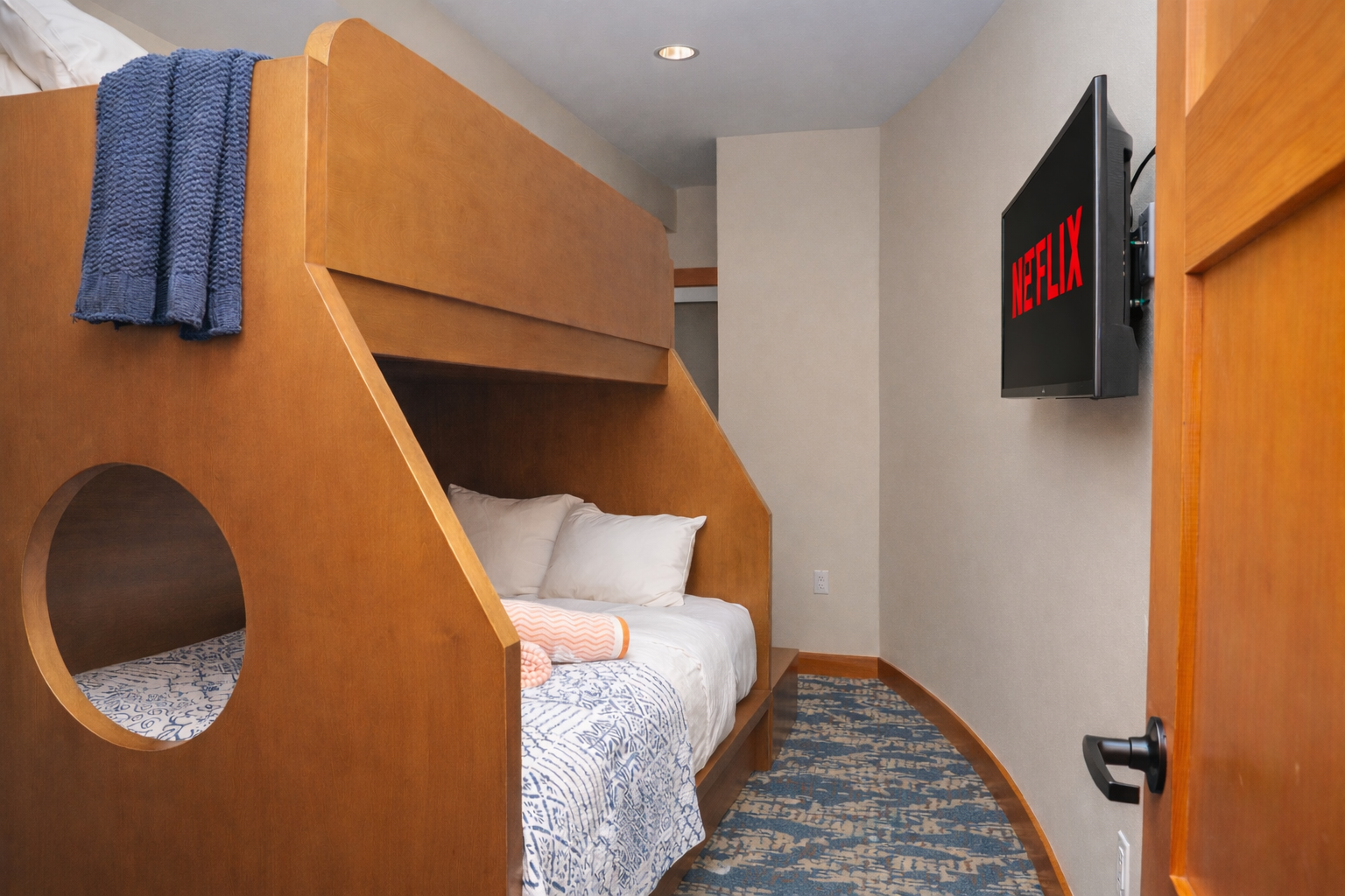 Bedroom #3 of 3: TV + Bunk beds: full-sized bottom bunk with twin sized top bunk