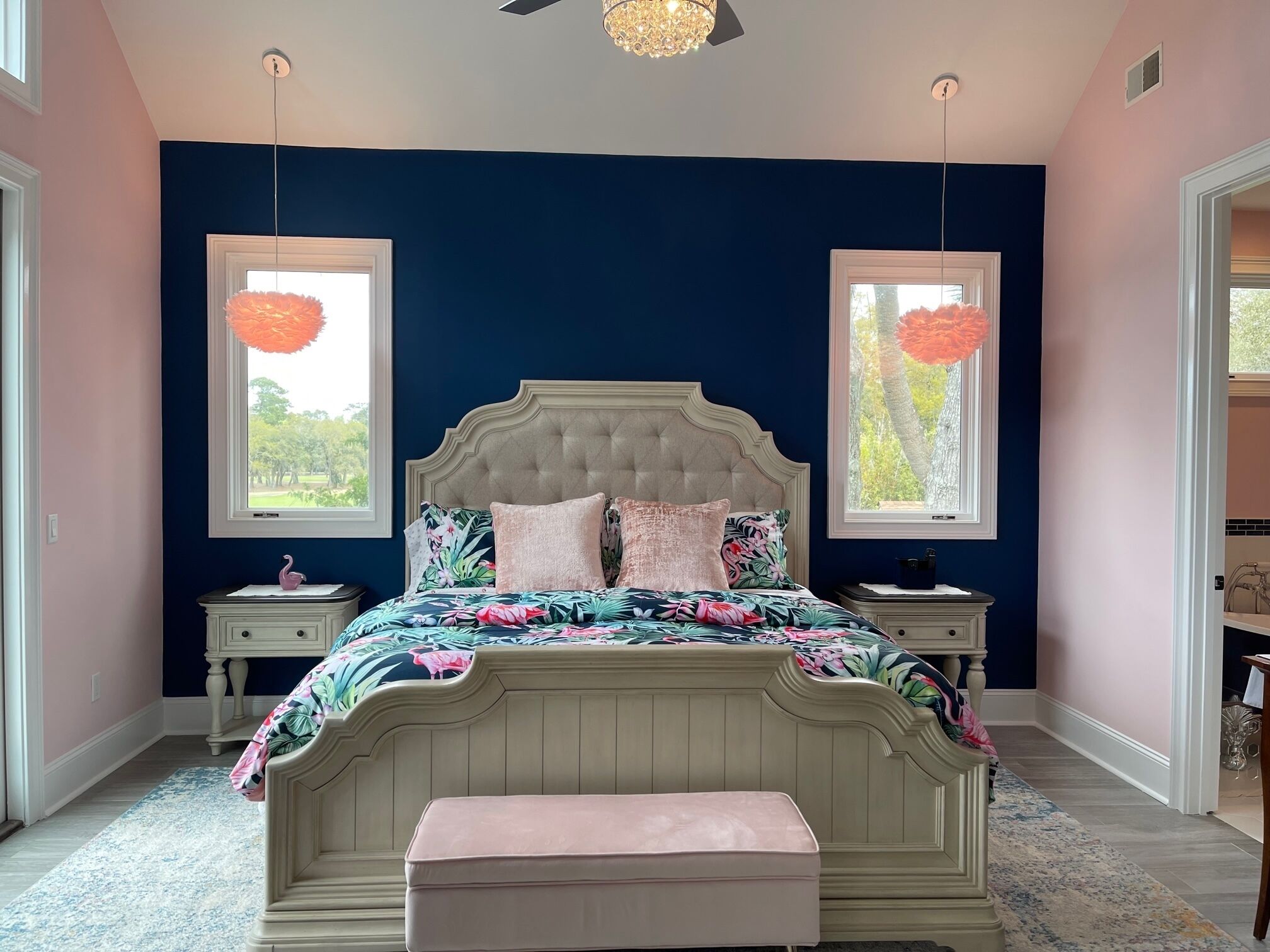 "Dancing with Flamingos" Bedroom - King Bed w/Private Bath on 2nd floor of home