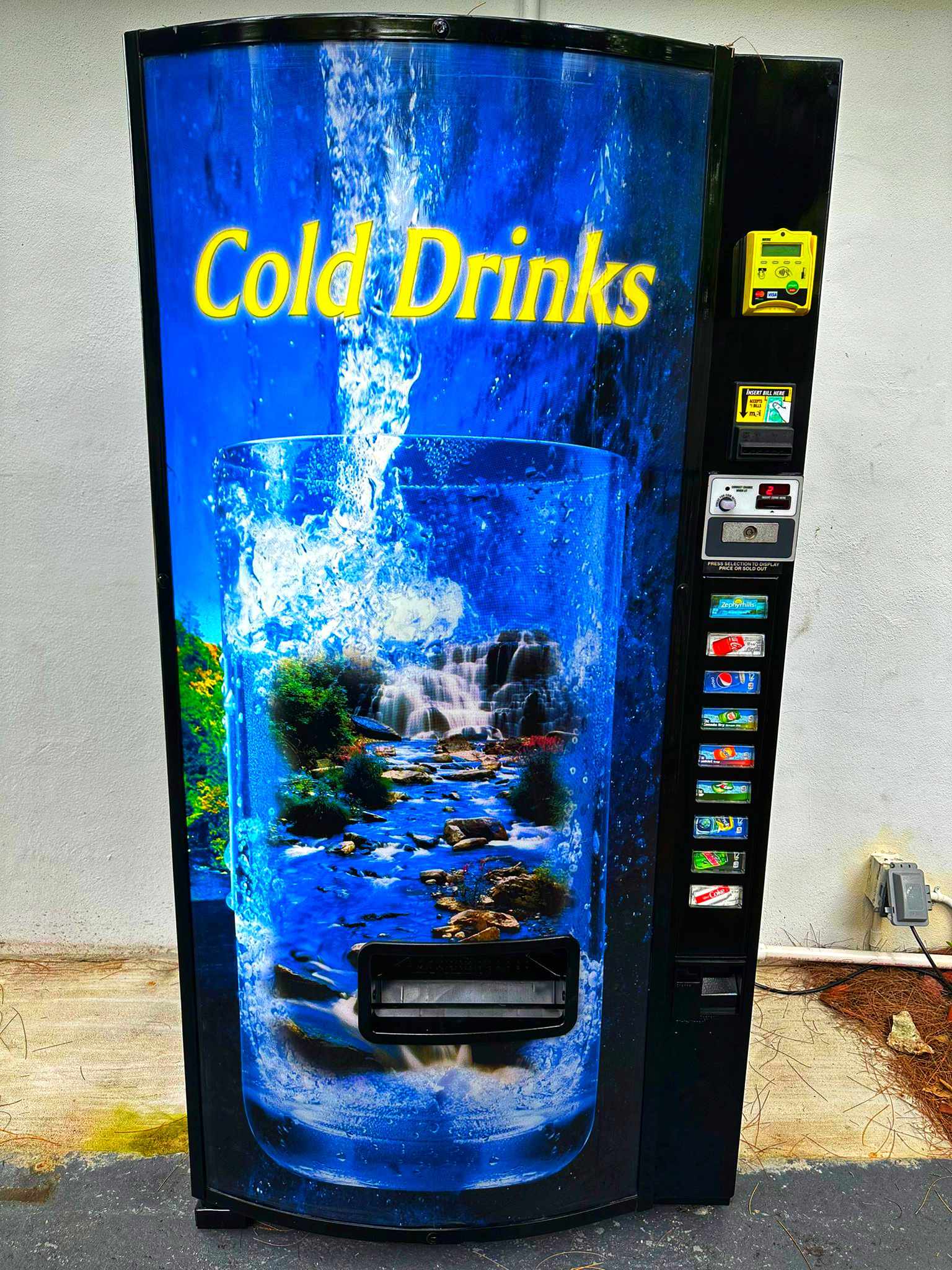 Your booking email will include one digital cold drink code per guest in order to redeem from our vending machine, where you can choose from a variety of chilled drinks including water