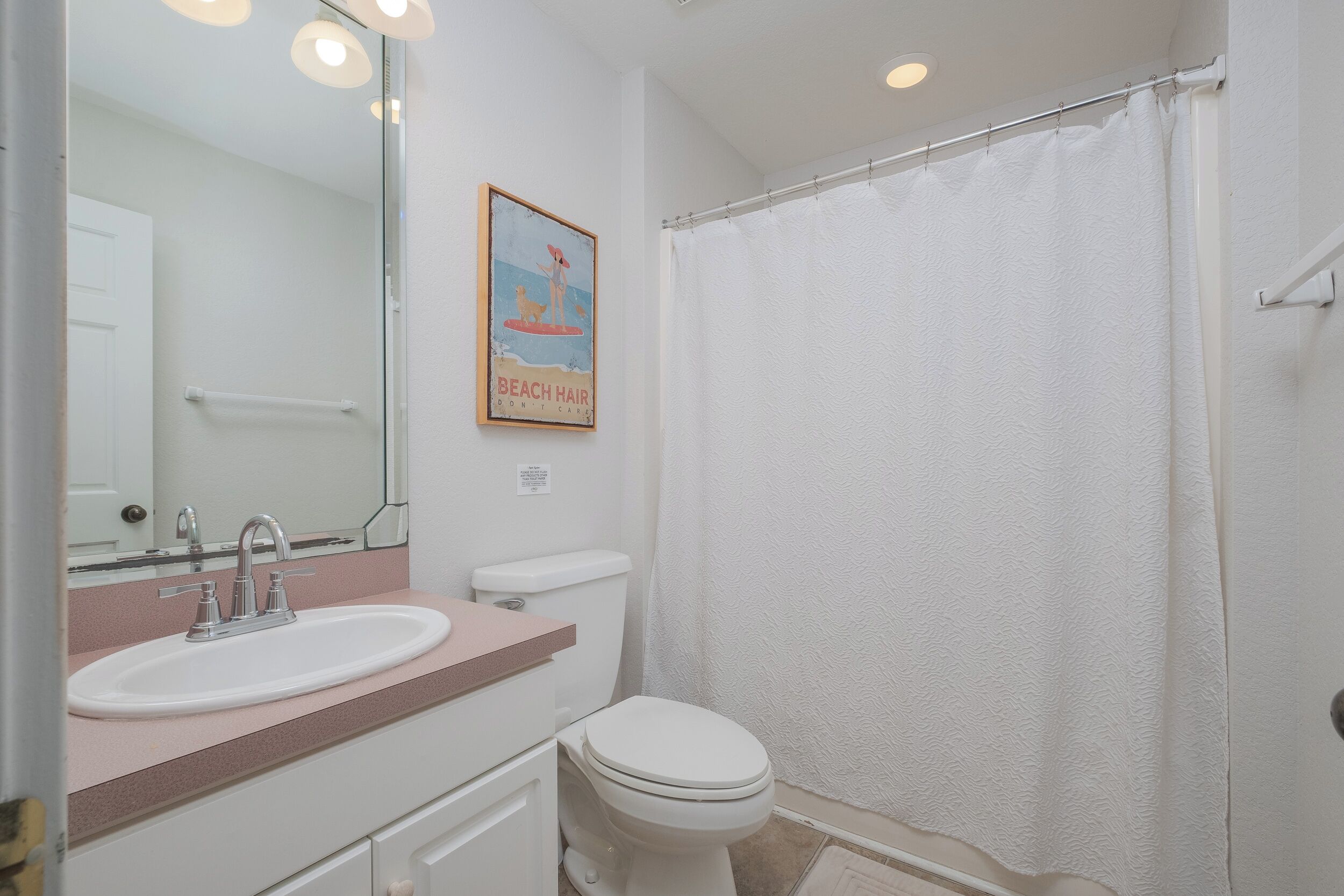 2nd floor full bathroom shares hall with Queen Bedroom and Bunk Room