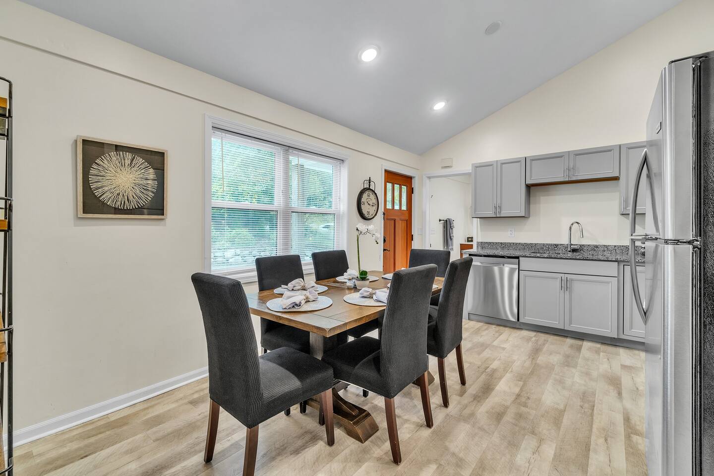 Sit down by the window and savor a delicious homemade meal.