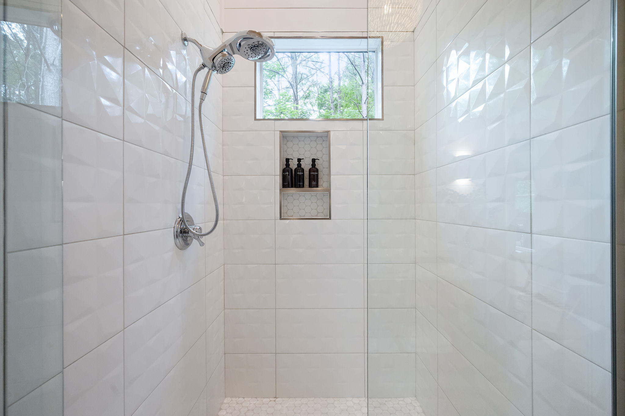 The private casita ensuite bathroom offers a luxurious, spa-like experience with premium finishes, warm design touches, and complete privacy—creating the perfect place to relax and recharge.