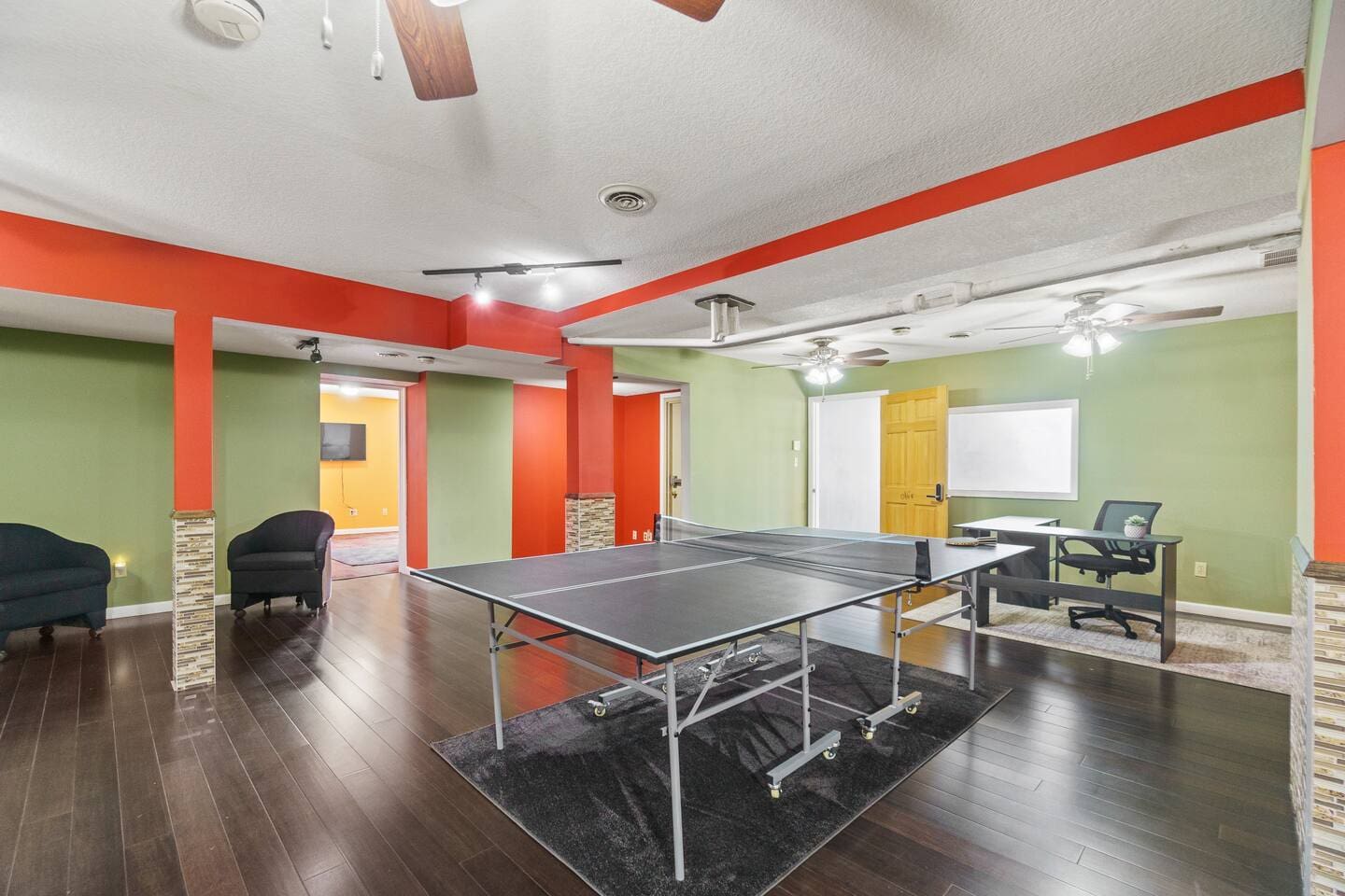 Fun and inviting game room, perfect for entertainment and relaxation with a variety of games to enjoy during your stay.