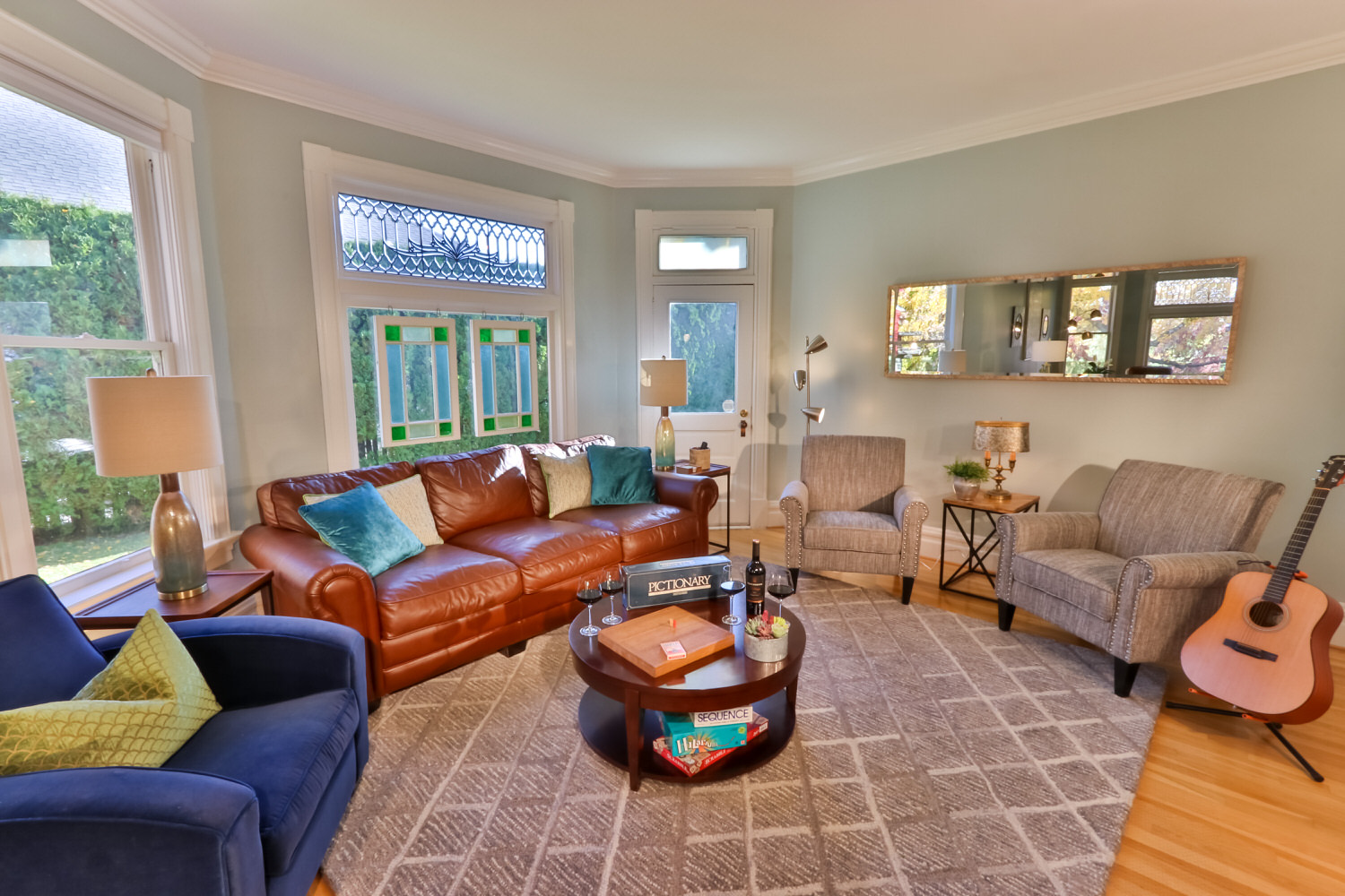 TV room with Smart TV, lounge seating, & kids games