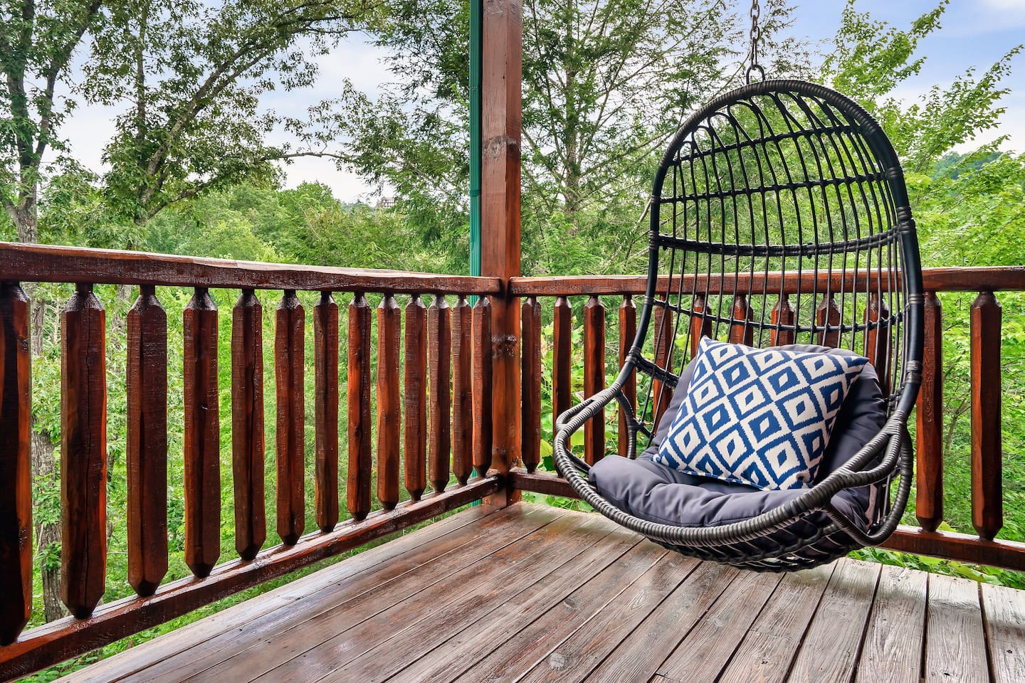 Spend a blissfully lazy afternoon swinging on the porch, enjoying the mountain views.