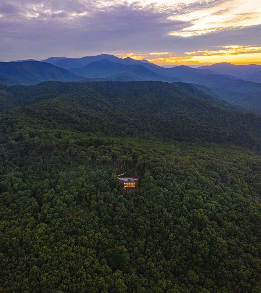 Aerial shot of the Chattahoochee National Forest