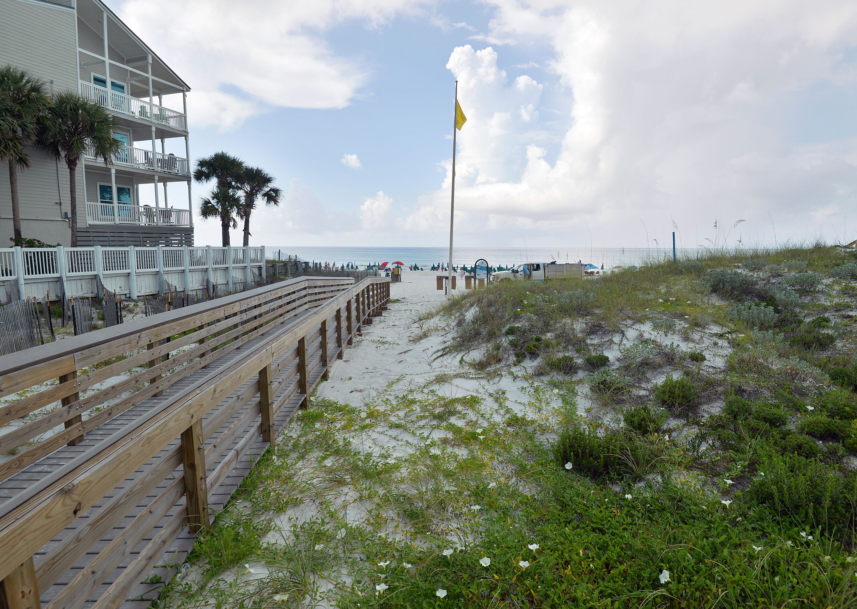 Boardwalk from our resort to the beach