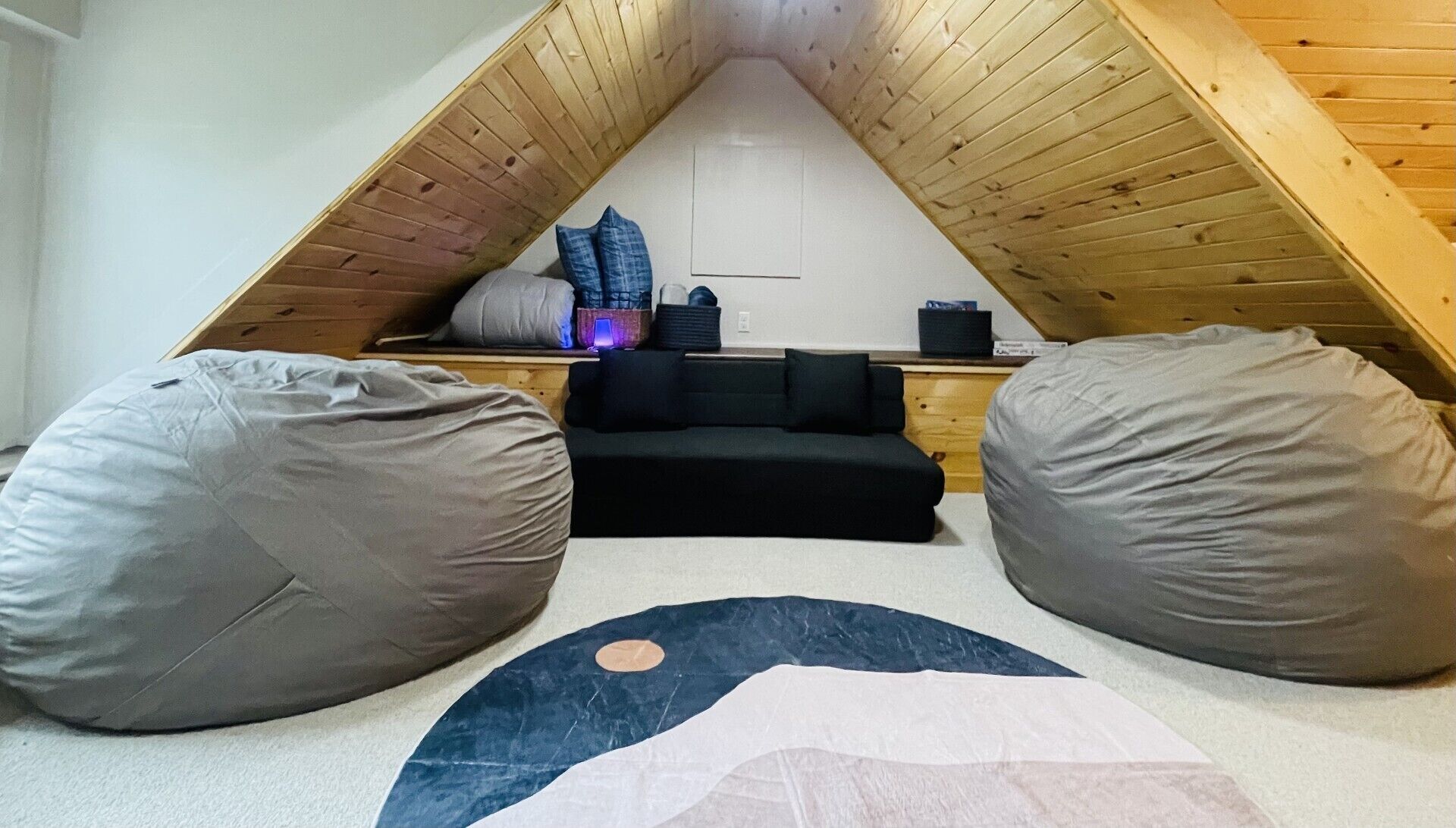 Bean bags and small futon couch