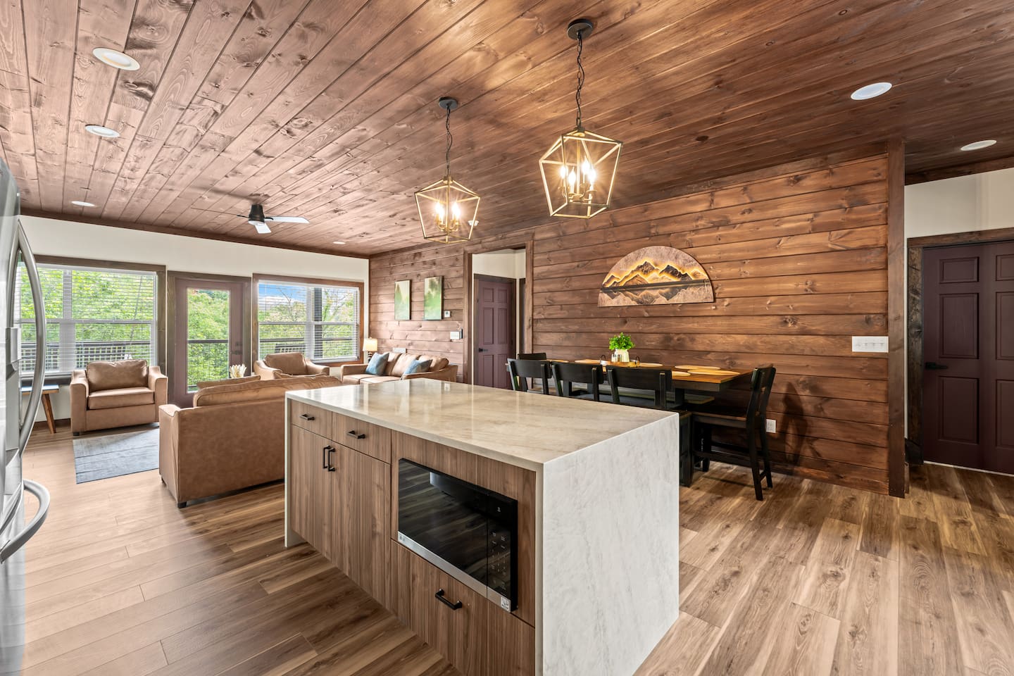 kitchen island with built in microwave 