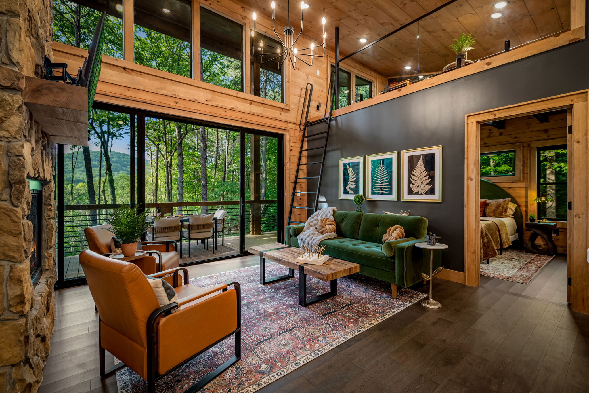Main space with view of Fern bedroom