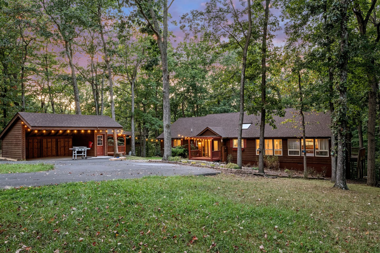 There is a giant circular driveway that can probably hold 10 cars or more.  We don't allow parties so it isn't easy to test this but there should be plenty of parking for your entire group.