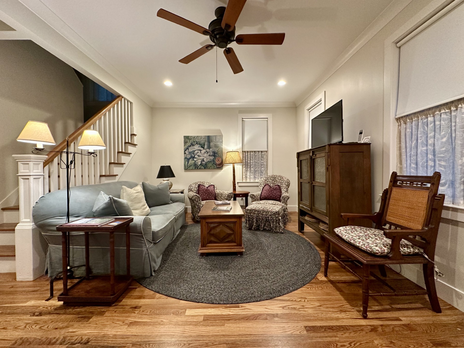 The living room is a great place to end the day reading or watching a movie with your favorite people 