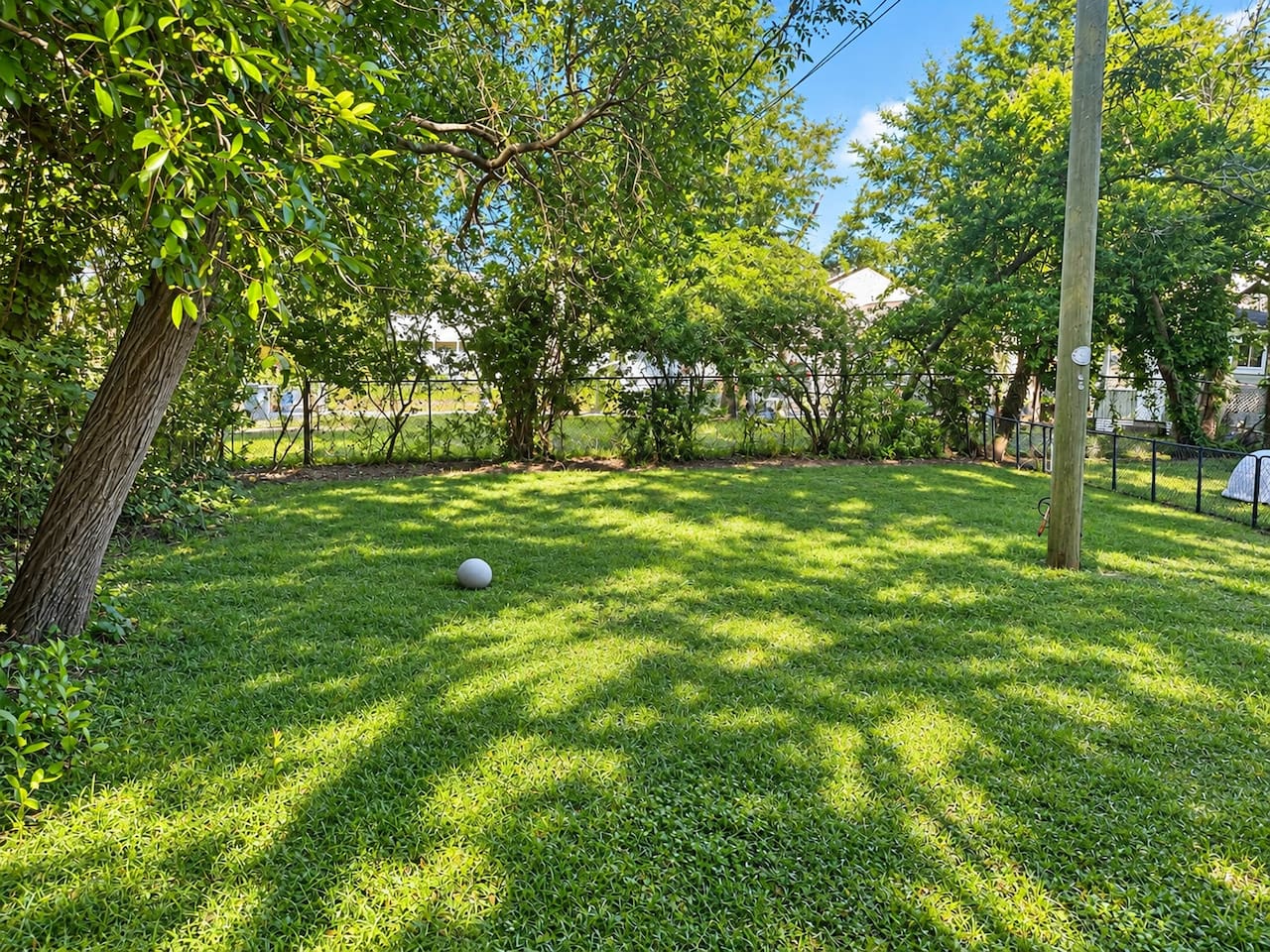 Outdoor Oasis: Expansive green space perfect for games or relaxing under the sun!