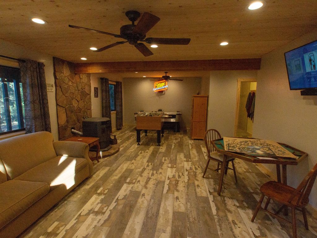 Game room before shuffle board arrived