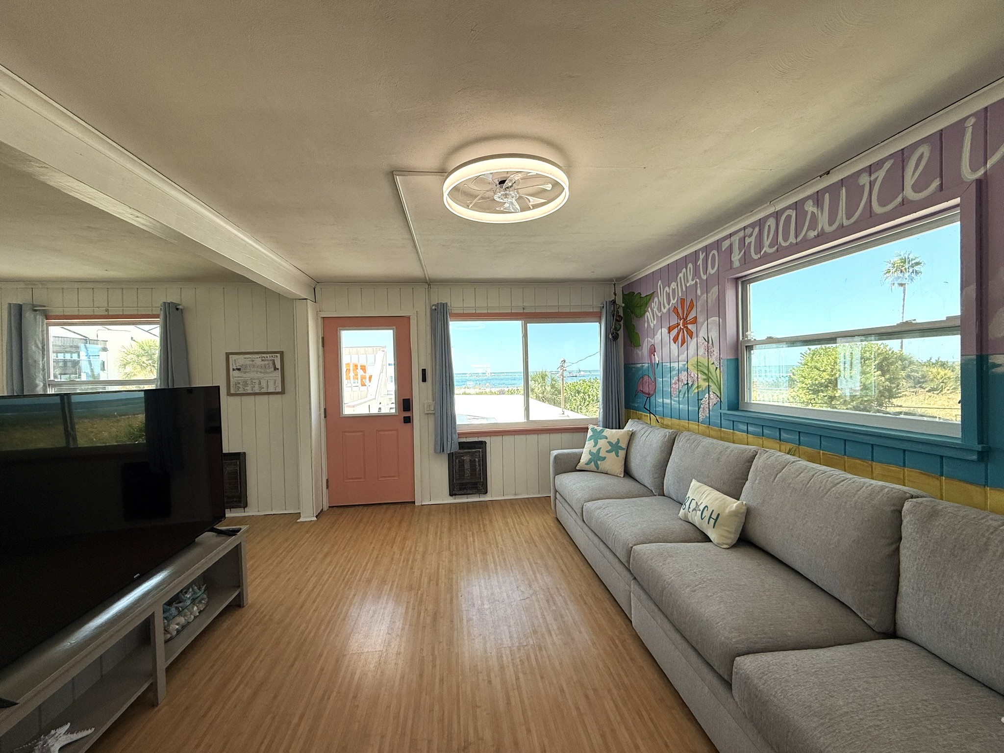 Living Area on 2nd Floor Looking at the Beach