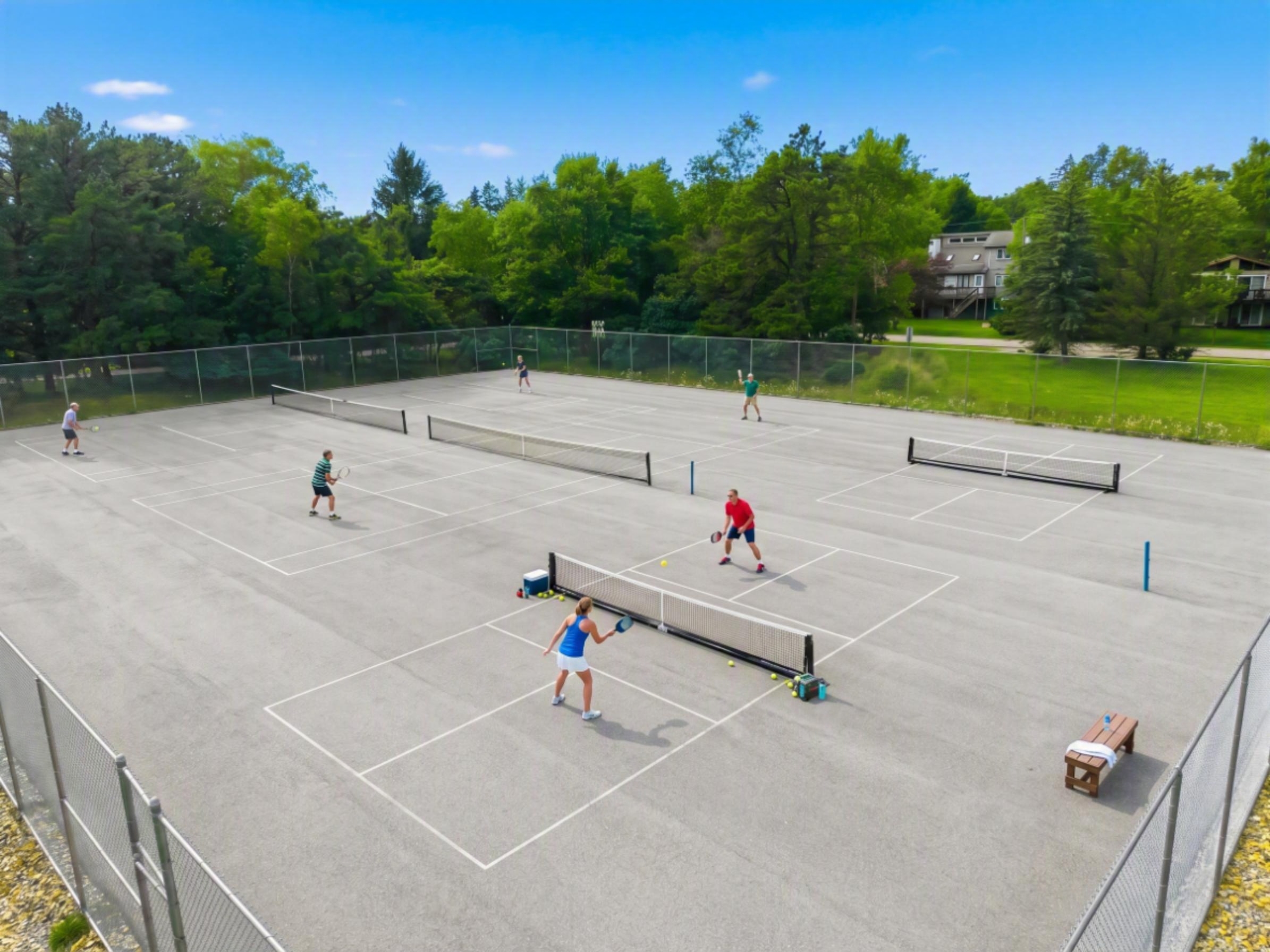Tennis and pickleball behind the house