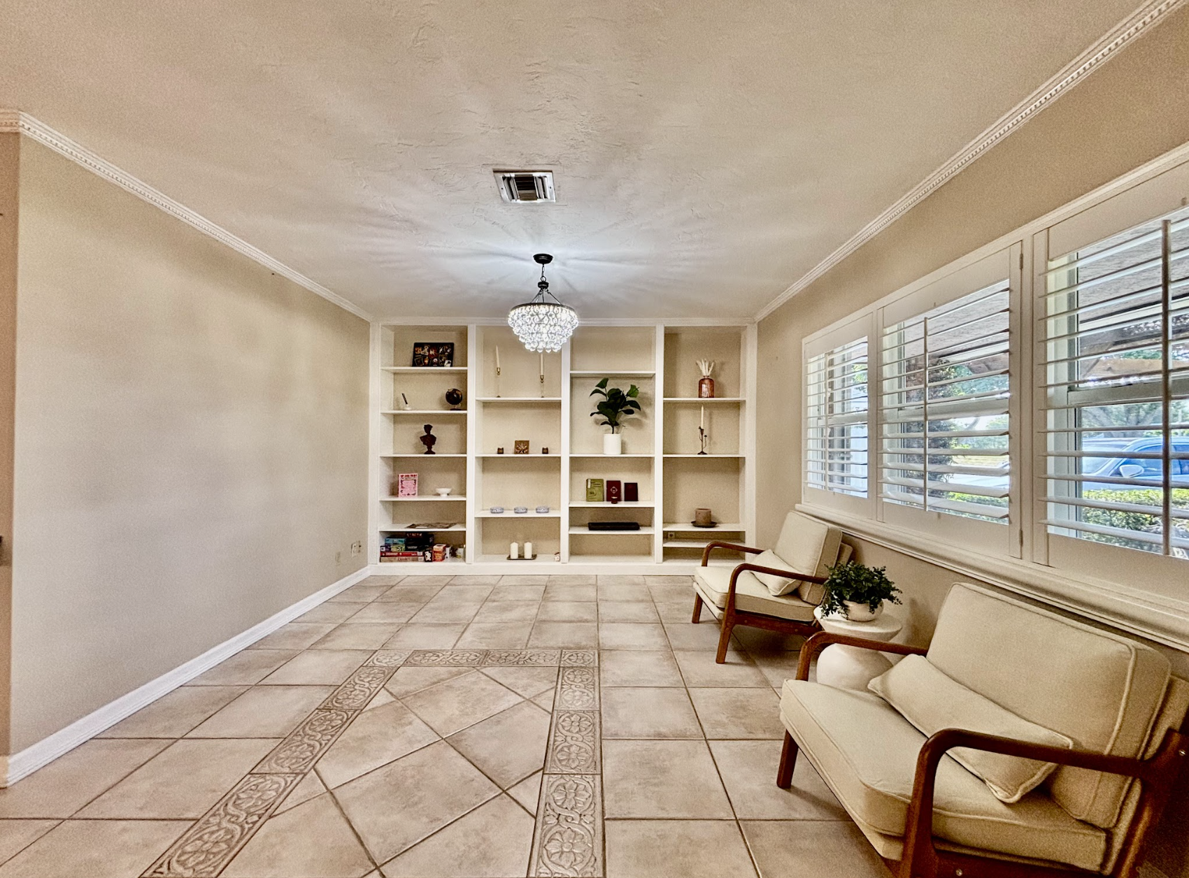 The front sitting room is the perfect place to enjoy your morning coffee or read a book.